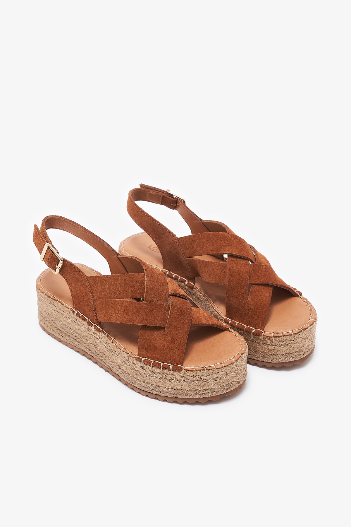 Monger Hakiki Deri Espadril Sandalet - Taba