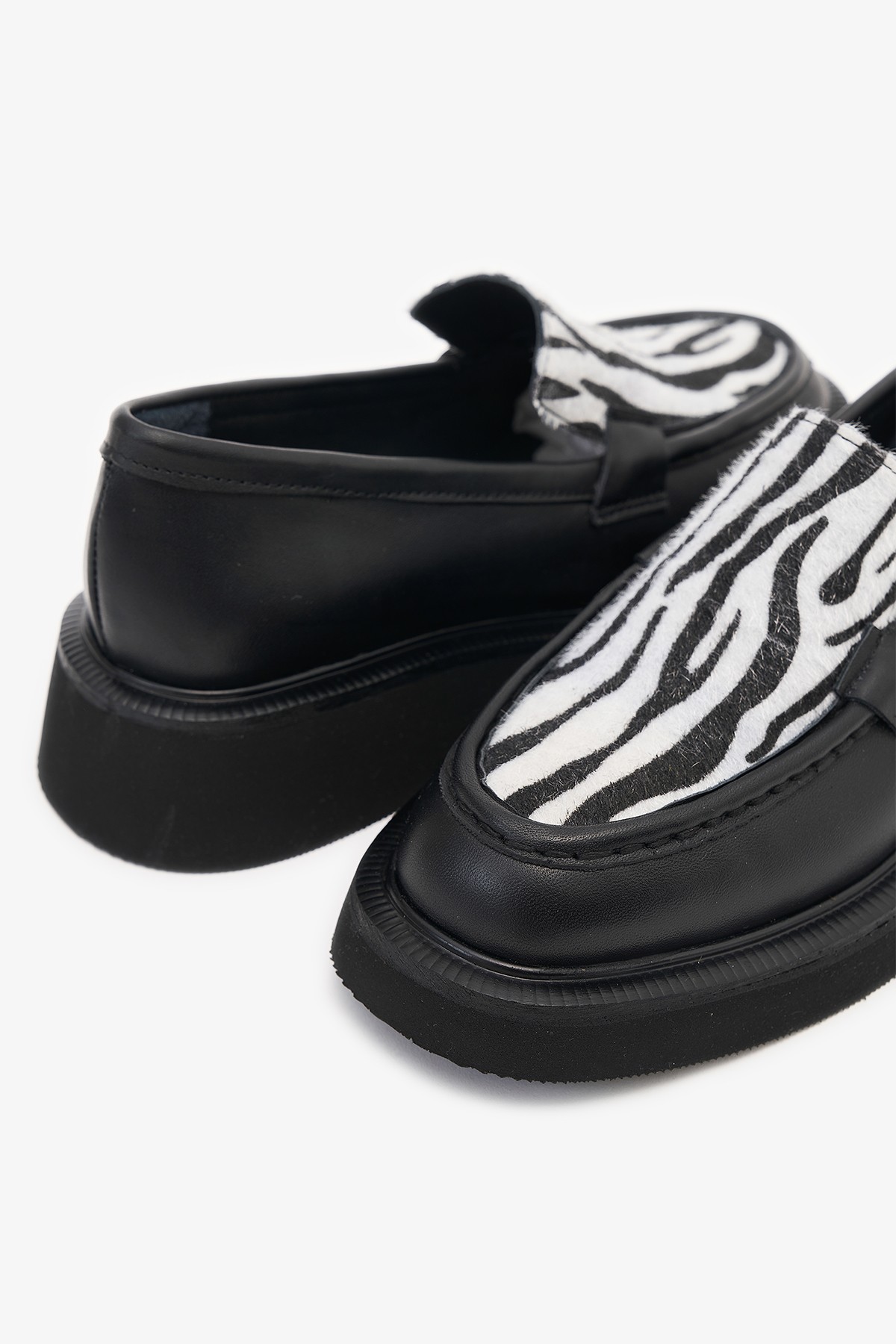 Josie Zebra Hakiki Deri Kadın Loafer