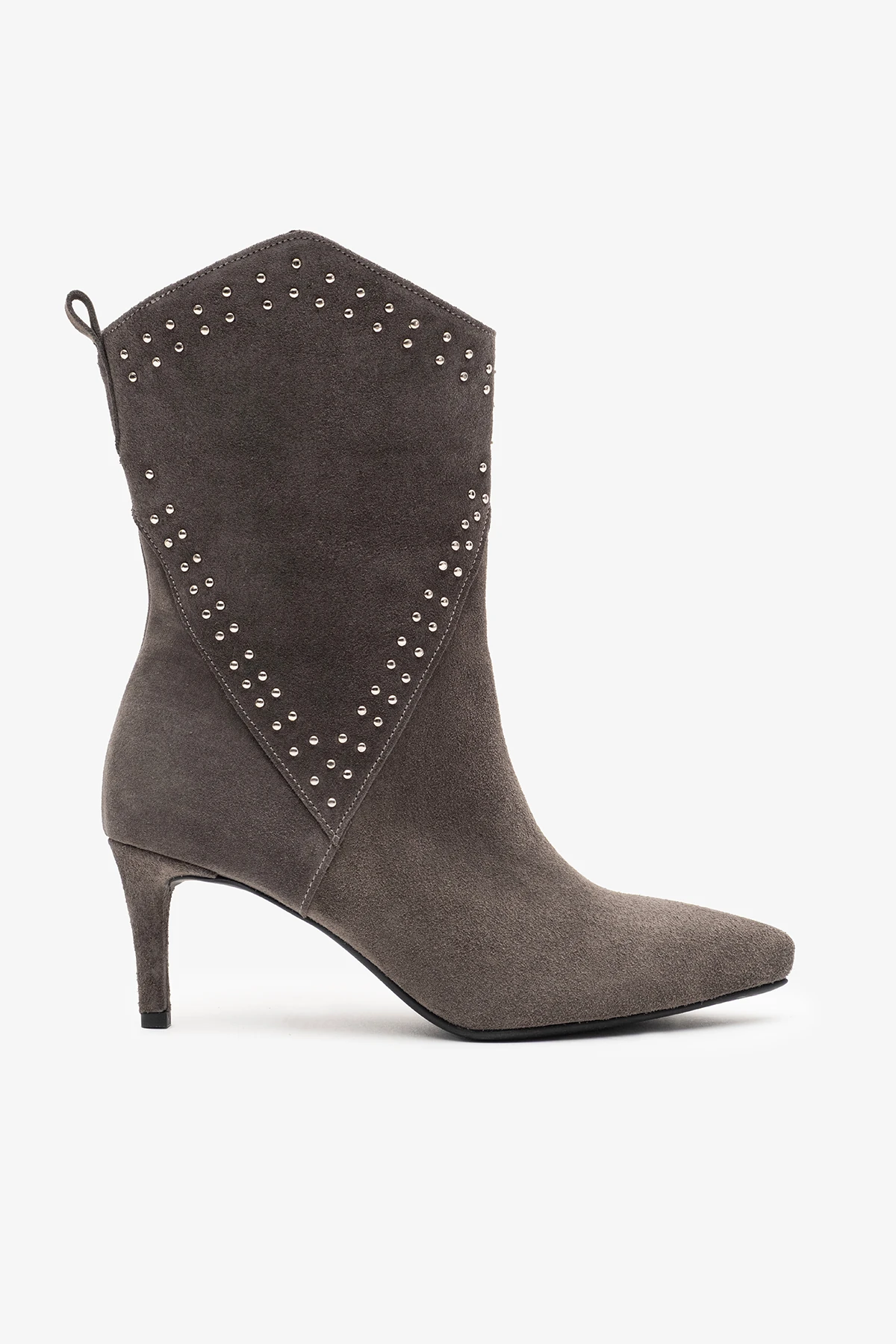 Lysa Gri Süet Deri Kadın Topuklu Bot