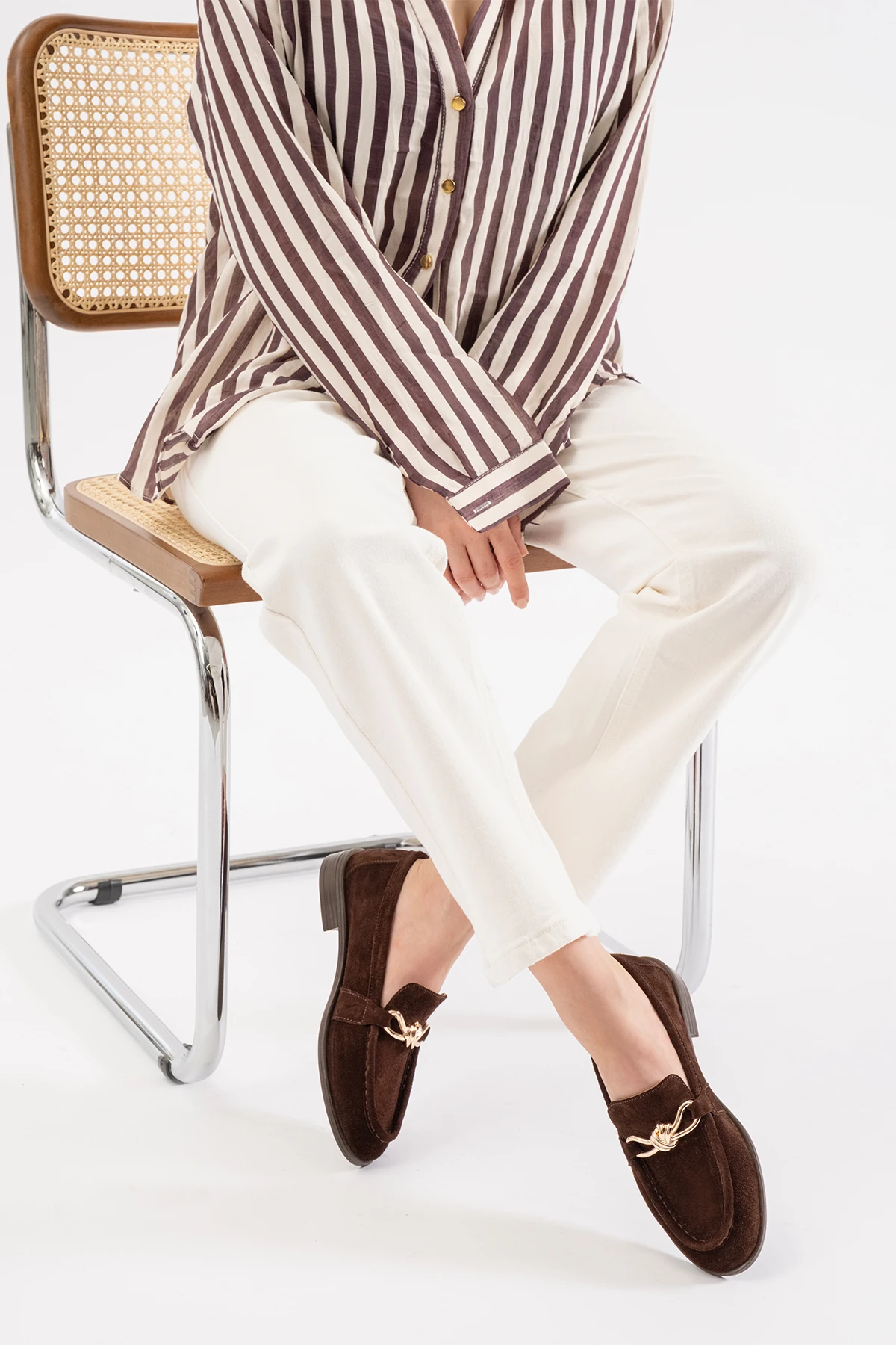 Alice Kahverengi Süet Deri Kadın Loafer