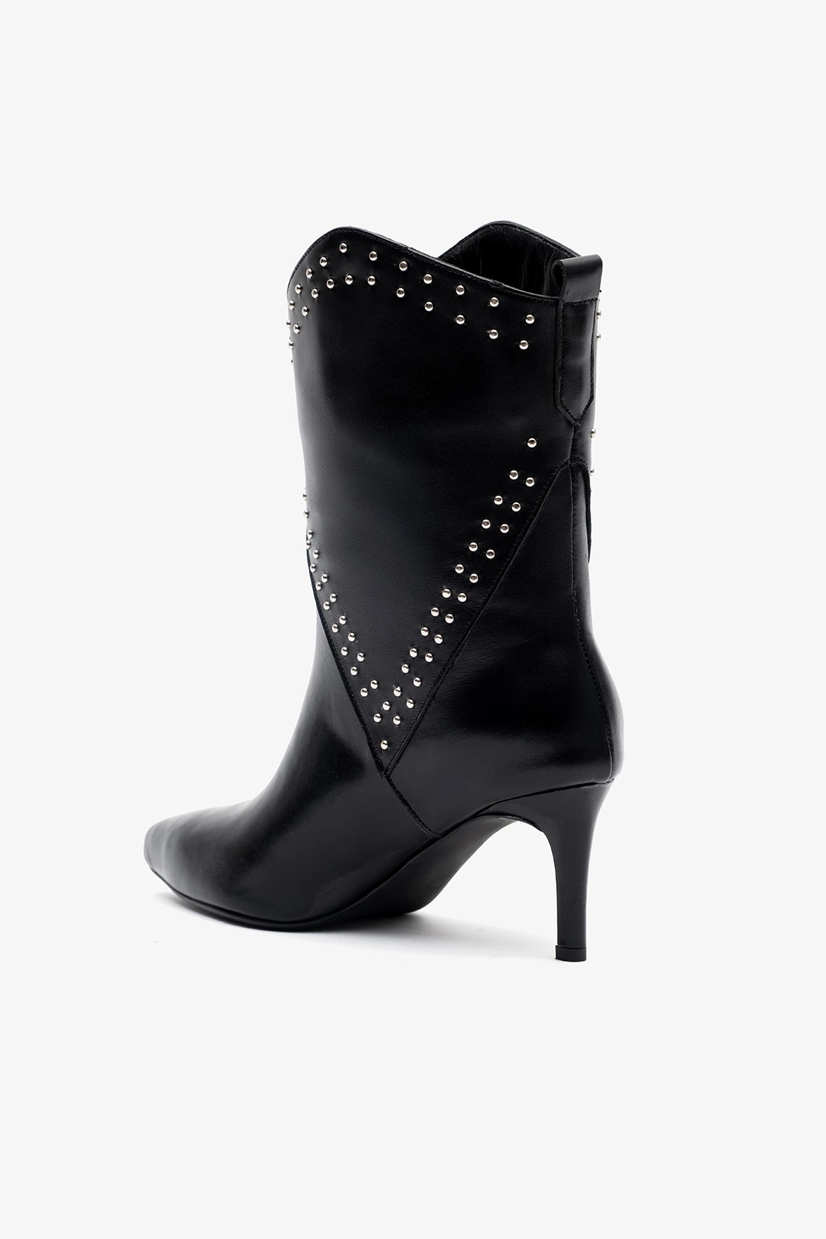 Lysa Siyah Deri Kadın Topuklu Bot