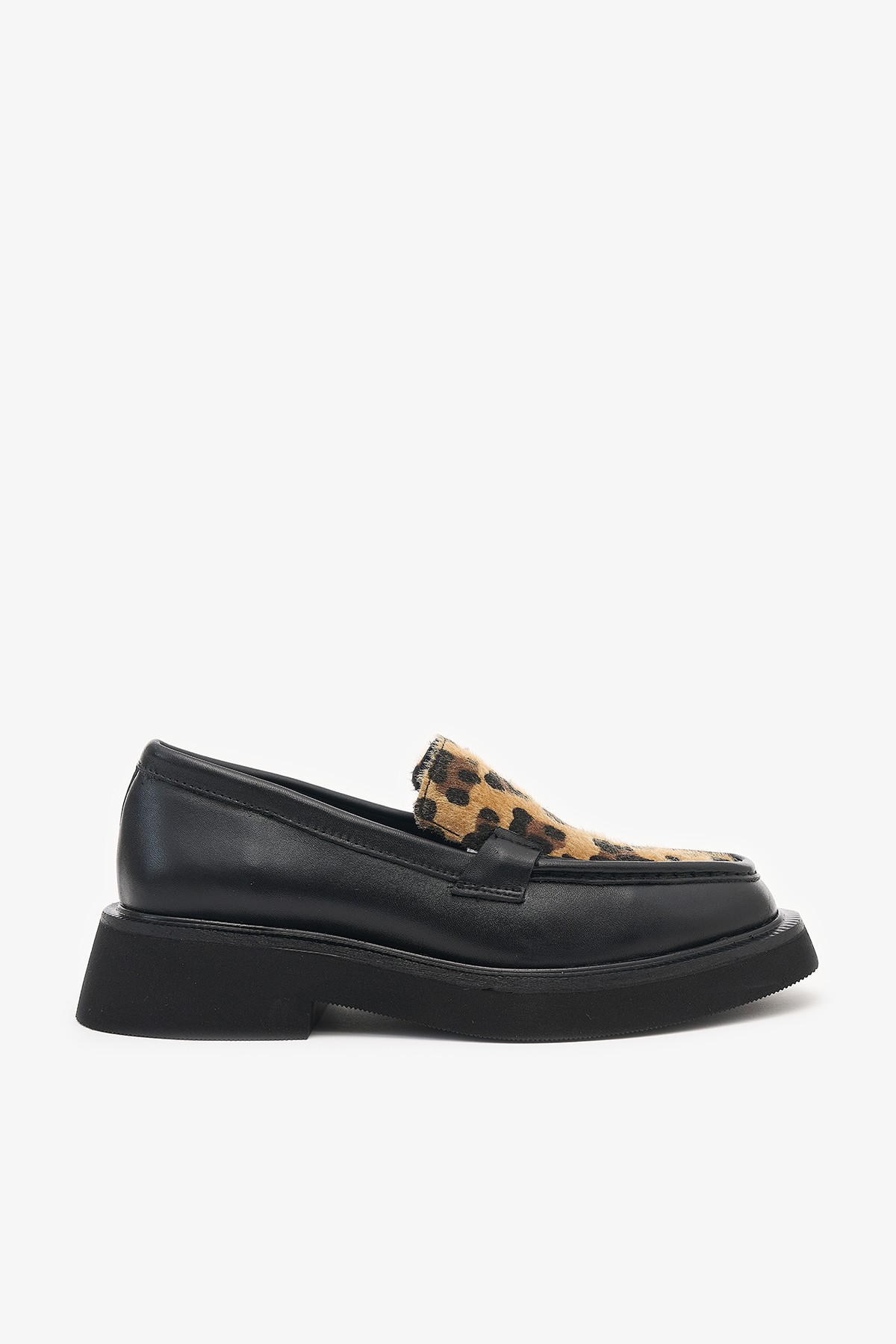 Josie Hakiki Deri Kadın Loafer - Leopar