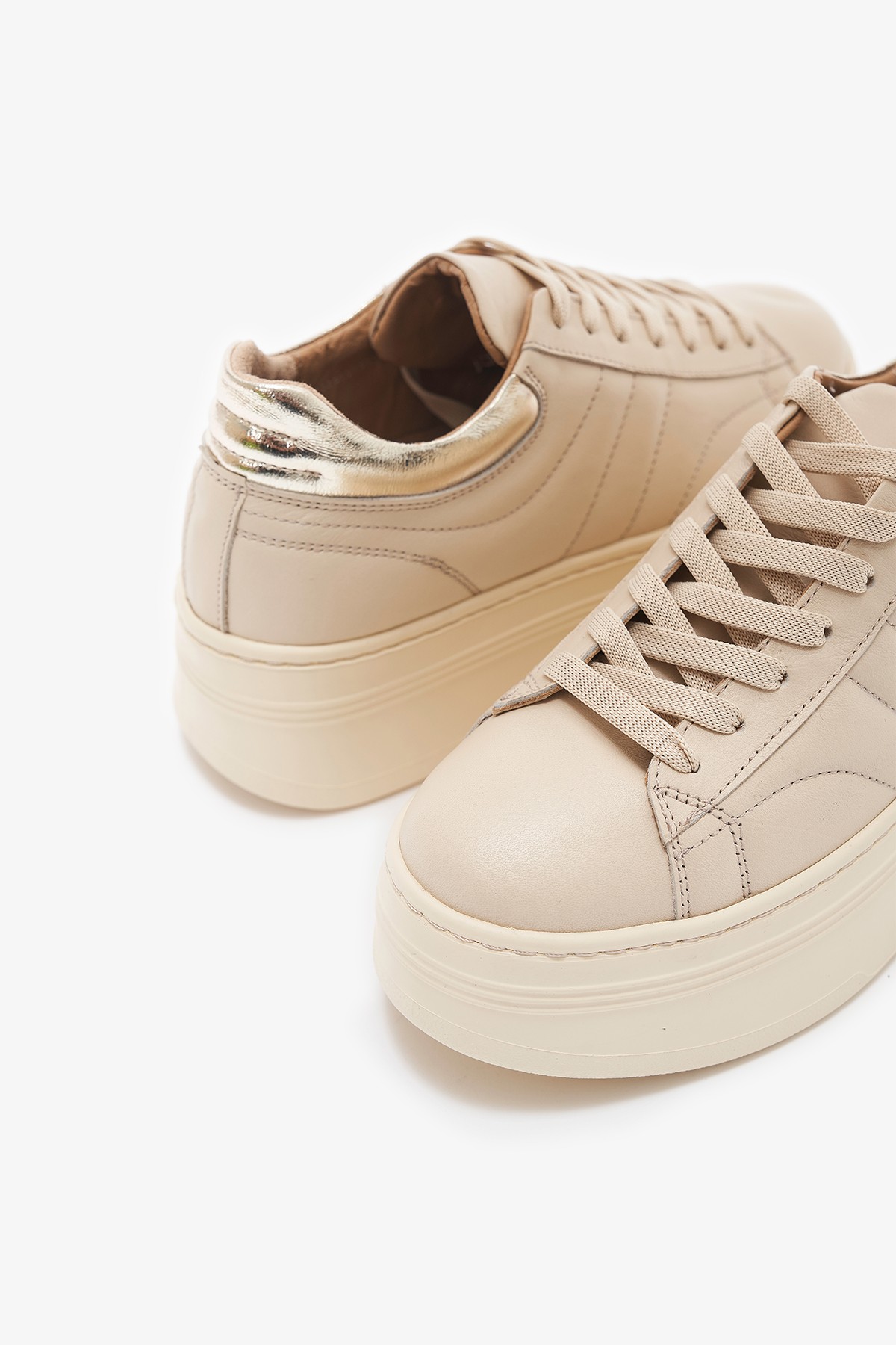 Jada Bej Hakiki Deri Kadın Sneakers