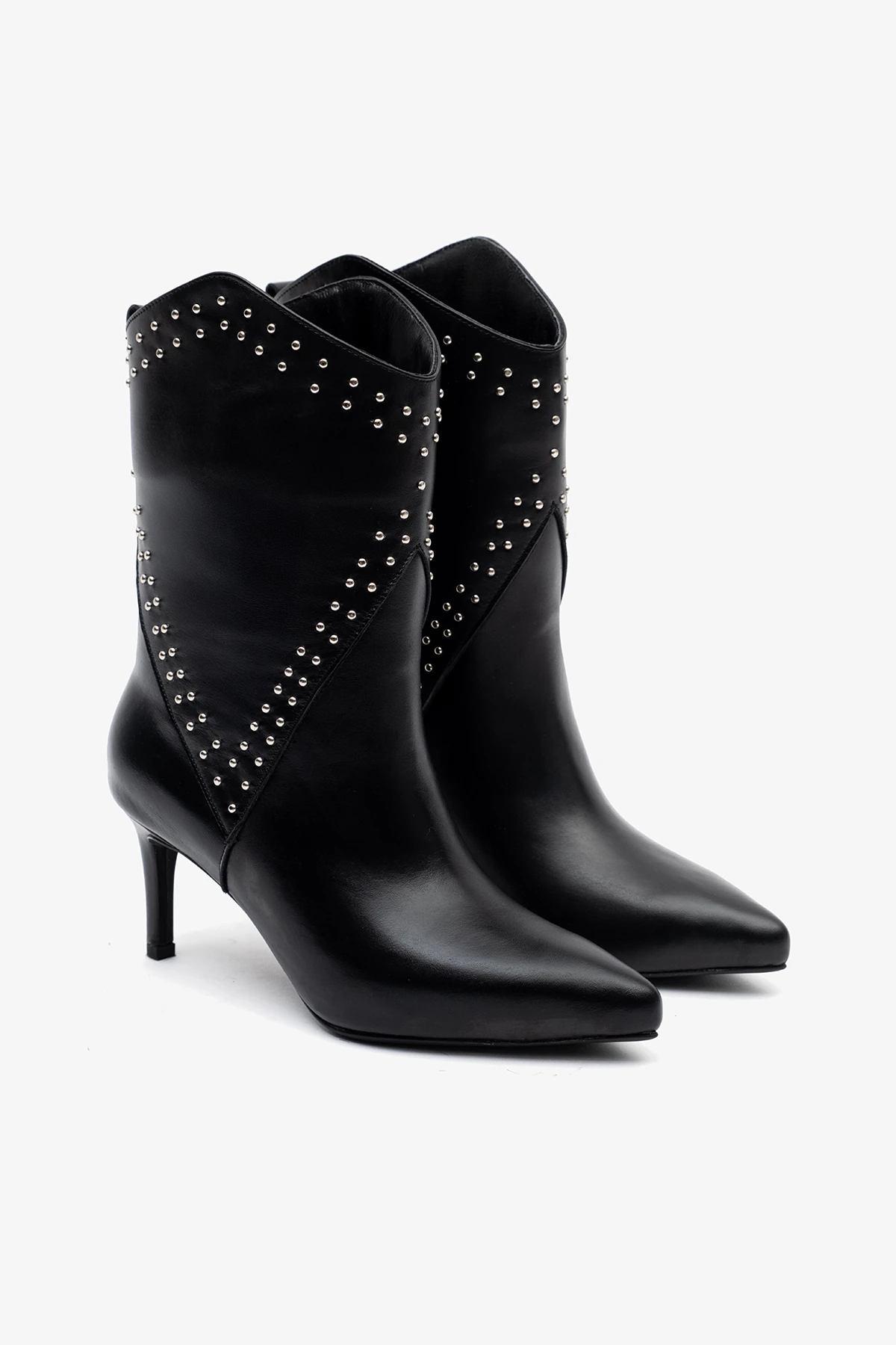 Lysa Siyah Deri Kadın Topuklu Bot