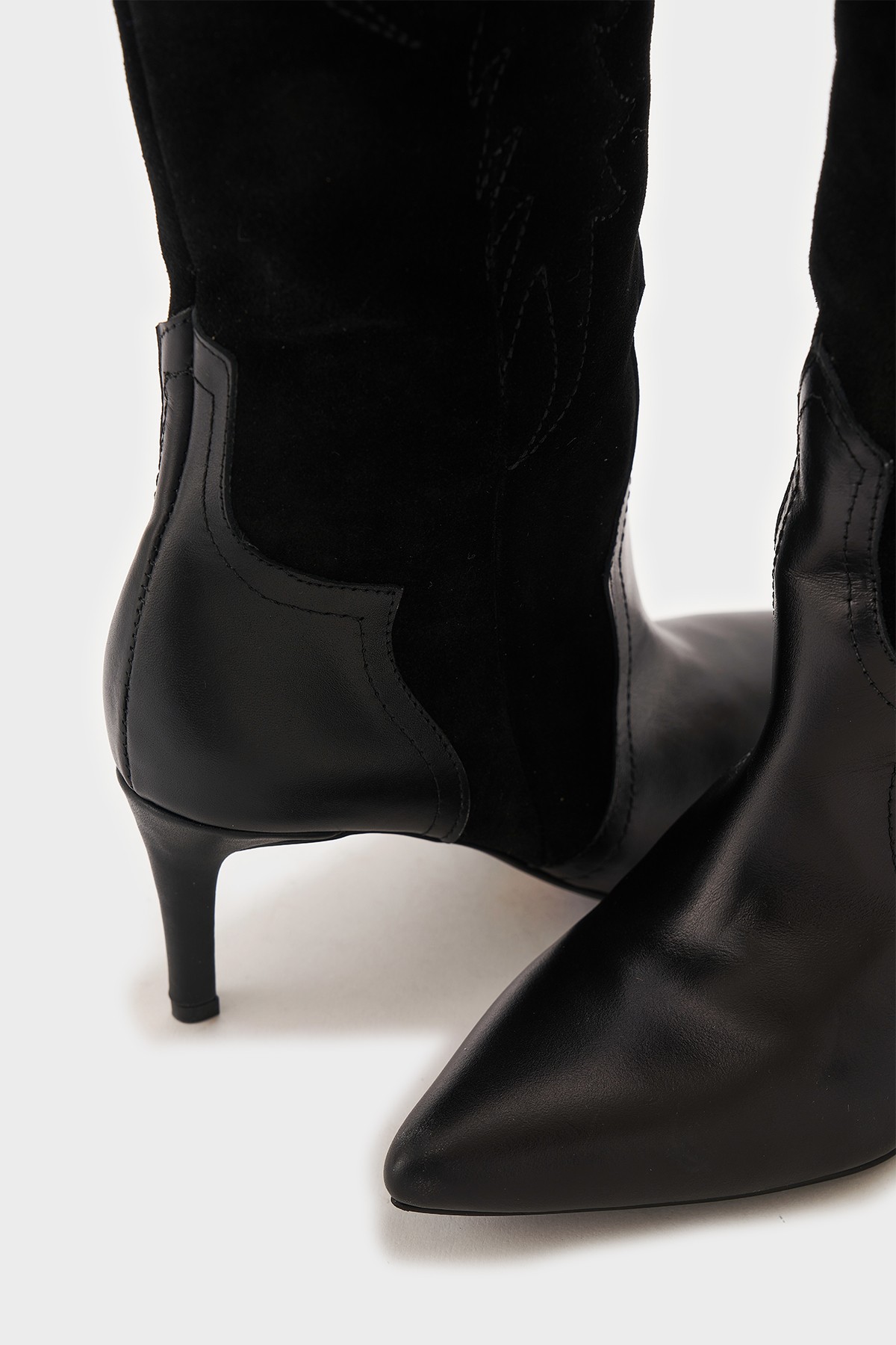 Alina Hakiki Deri Kadın Çizme - Siyah