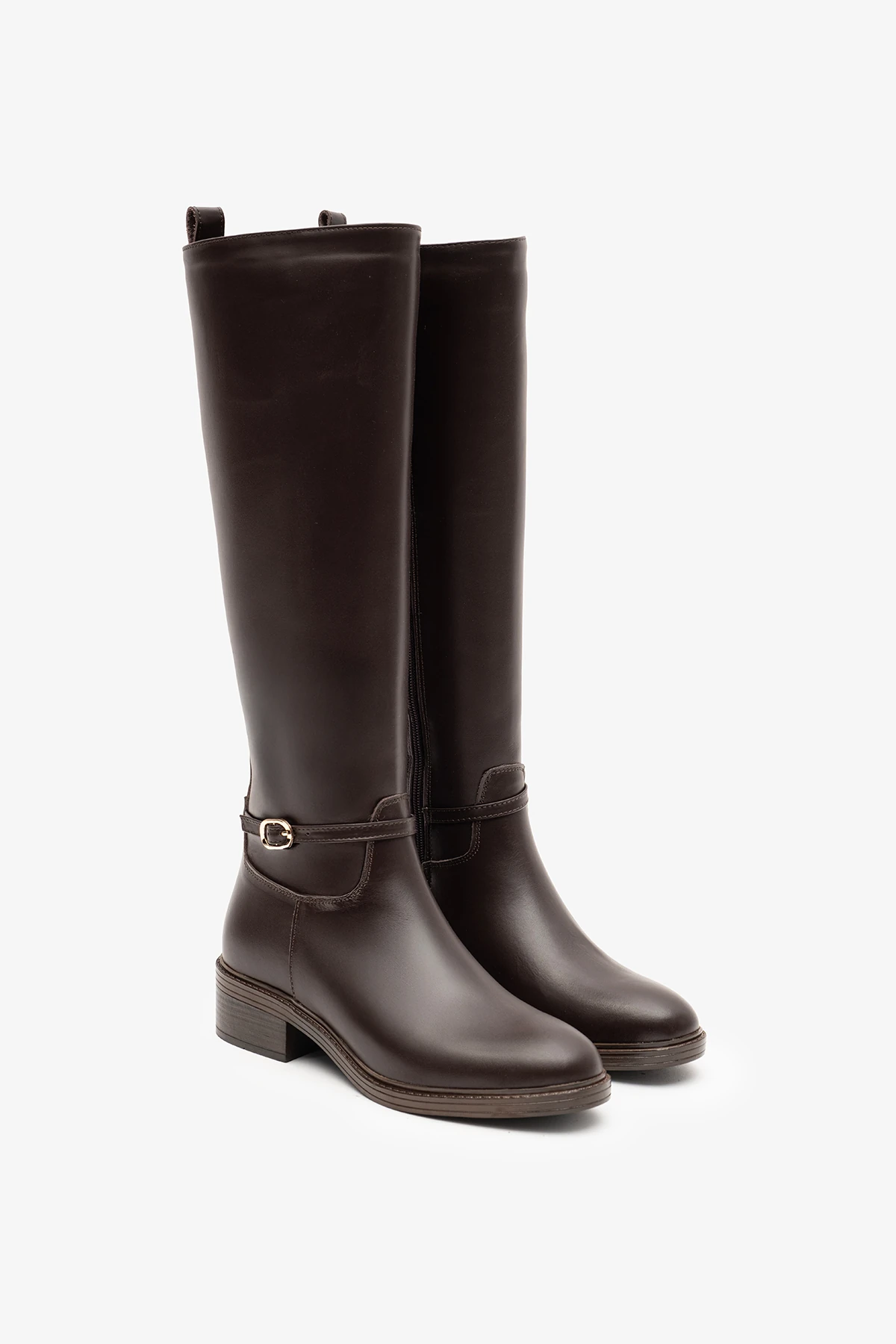 Manila Kahverengi Deri Kadın Çizme