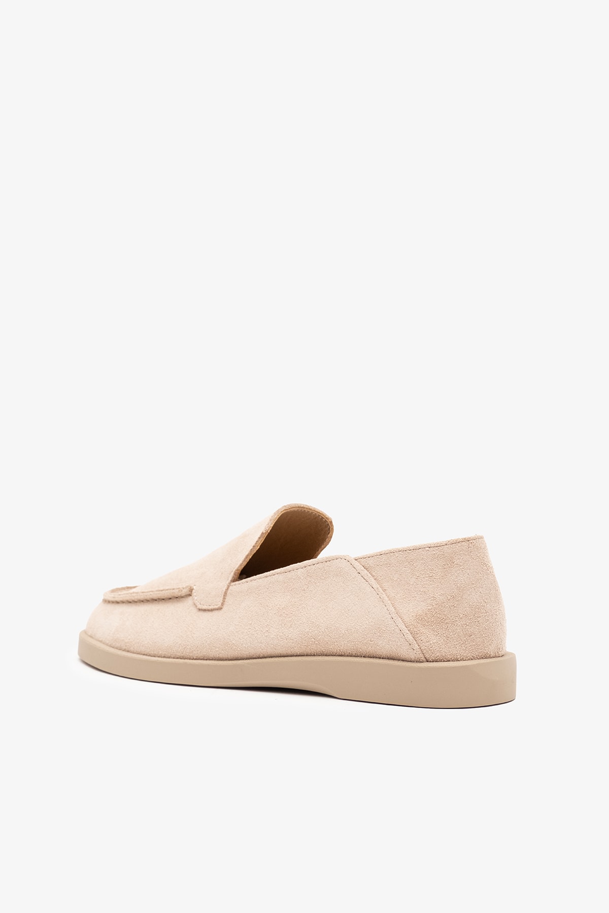 Olyne Bej Süet Deri Kadın Loafer