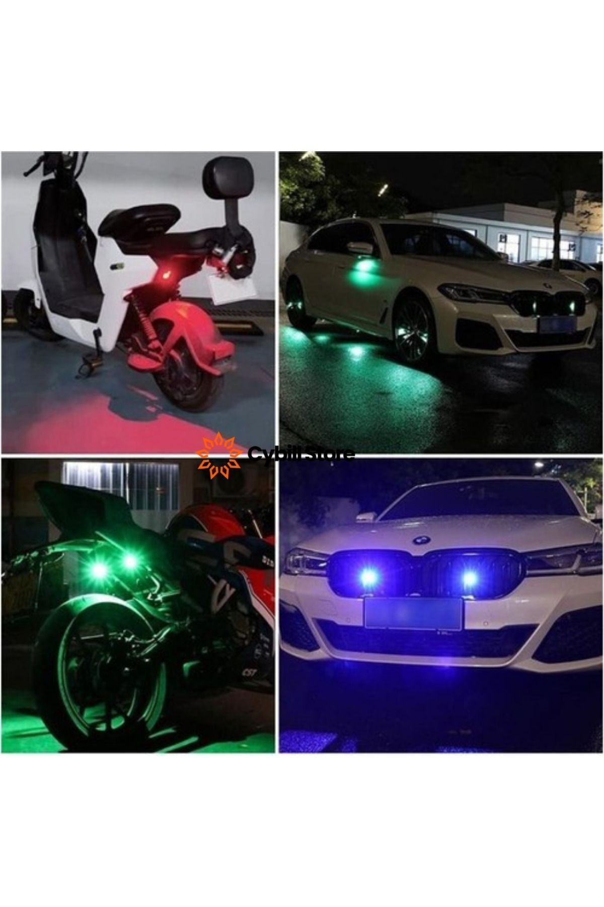 Çakarlı Şarjlı 7 Renk Ve 20 Modlu Mini Led Işık Drone Motorsiklet Araba Bisiklet Işığı