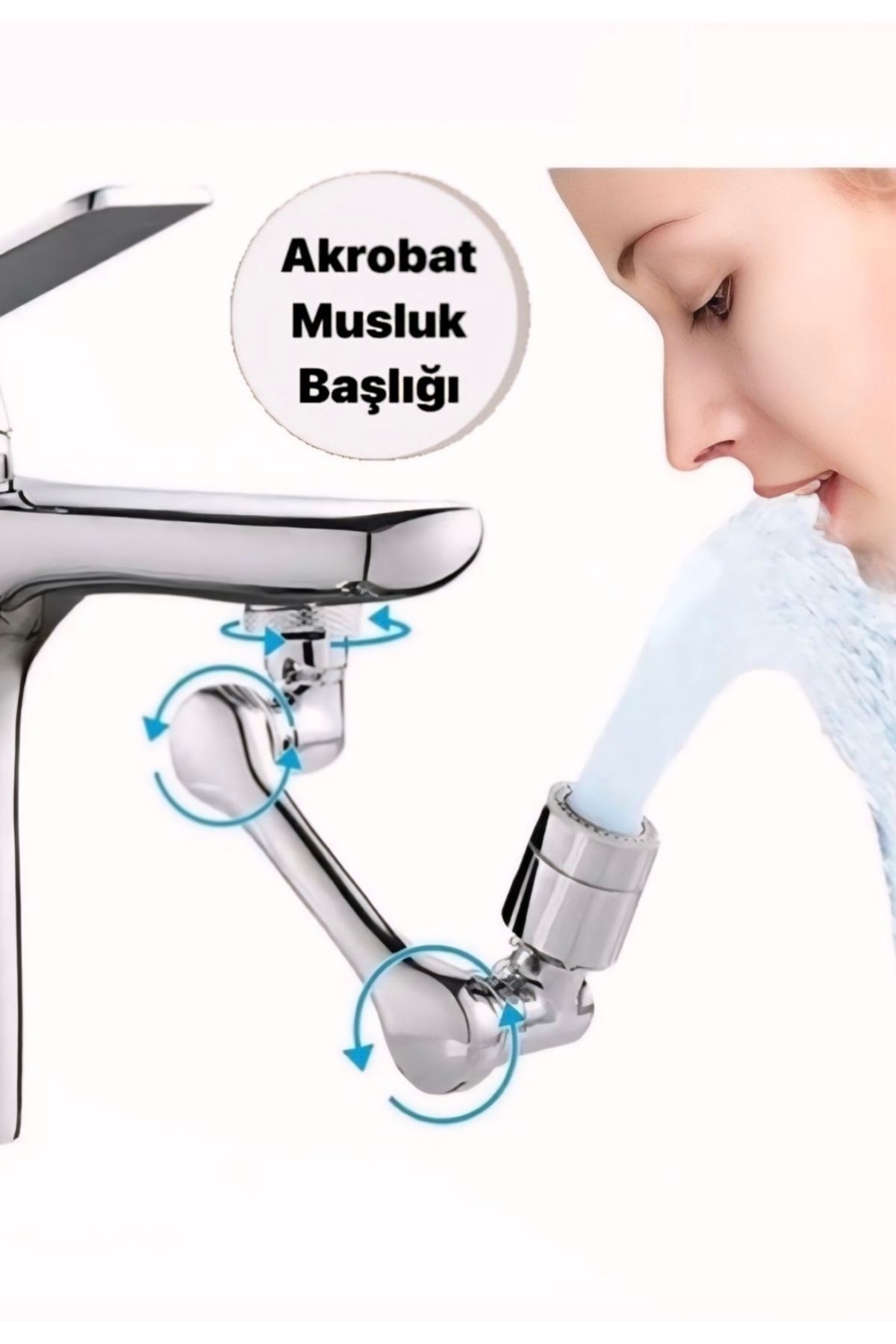 1080° Dönüşlü Her Köşeye Ulaşan Akrobat Mutfak ve Lavabo Bataryası /Musluk Ucu Başlığı