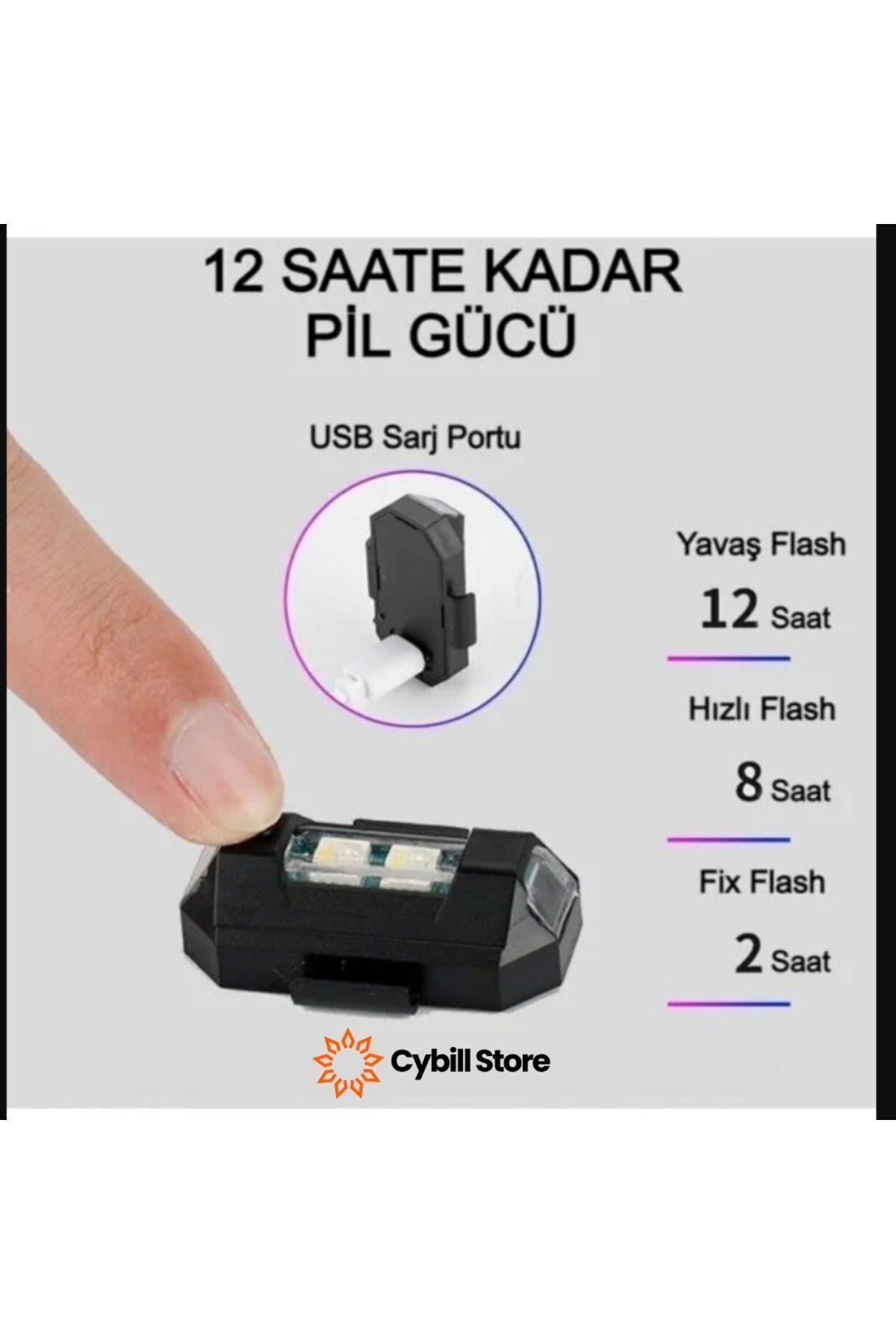 Çakarlı Şarjlı 7 Renk Ve 20 Modlu Mini Led Işık Drone Motorsiklet Araba Bisiklet Işığı