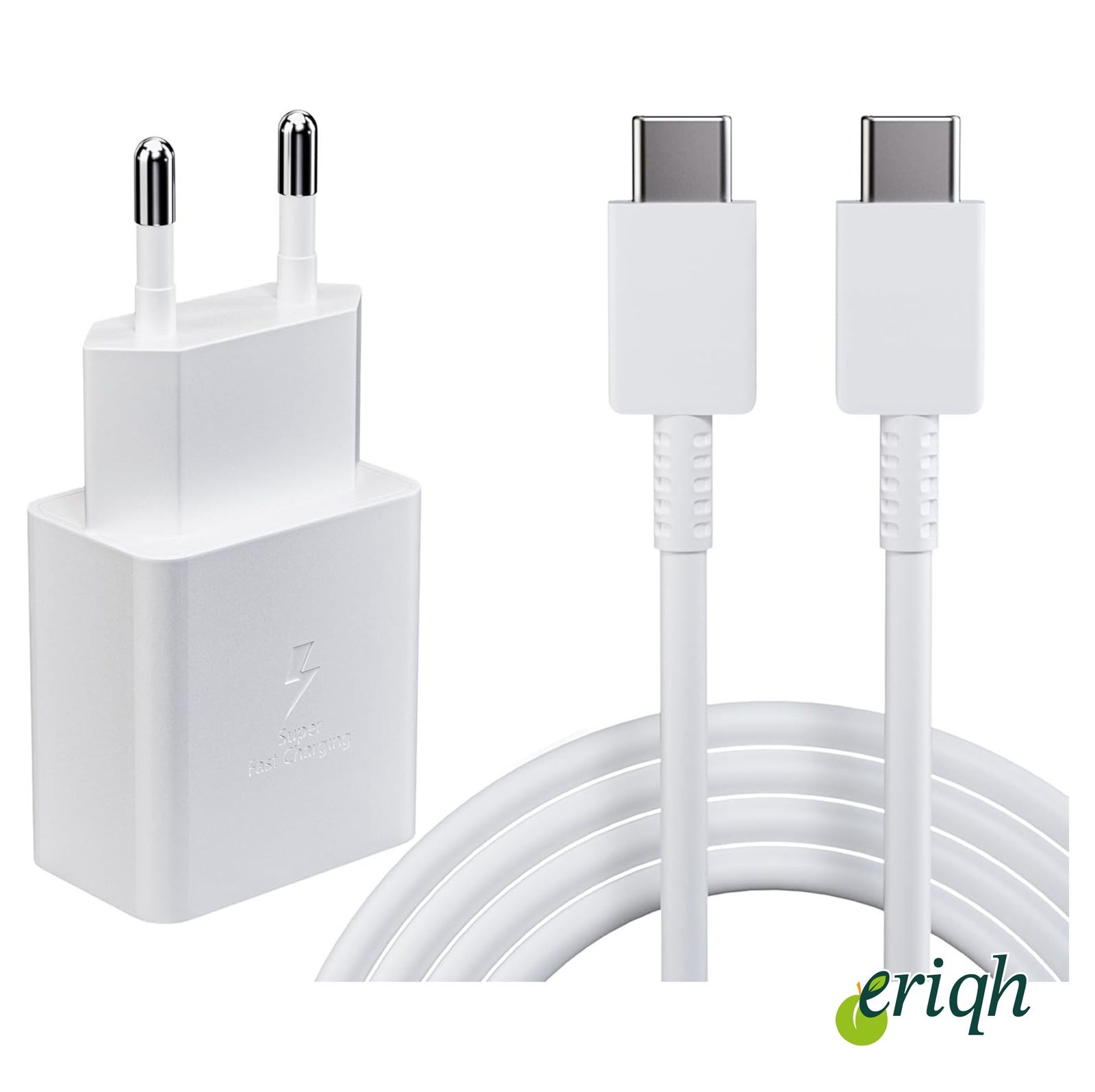 Samsung Uyumlu 25W Süper Hızlı Şarj Seti | Type-C Kablo + USB-C Adaptör | Galaxy S, A ve Note Serileri ile Uyumlu