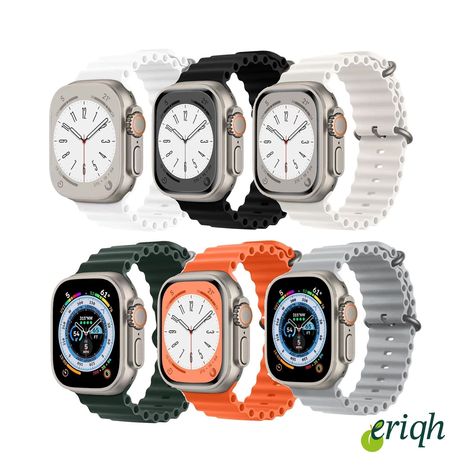 Watch Uyumlu 6'lı set 38mm 40mm 41mm (10.nesil42mm) 1/2/3/4/5/6/se/7/8/9/10/ultra Ocean Kordon