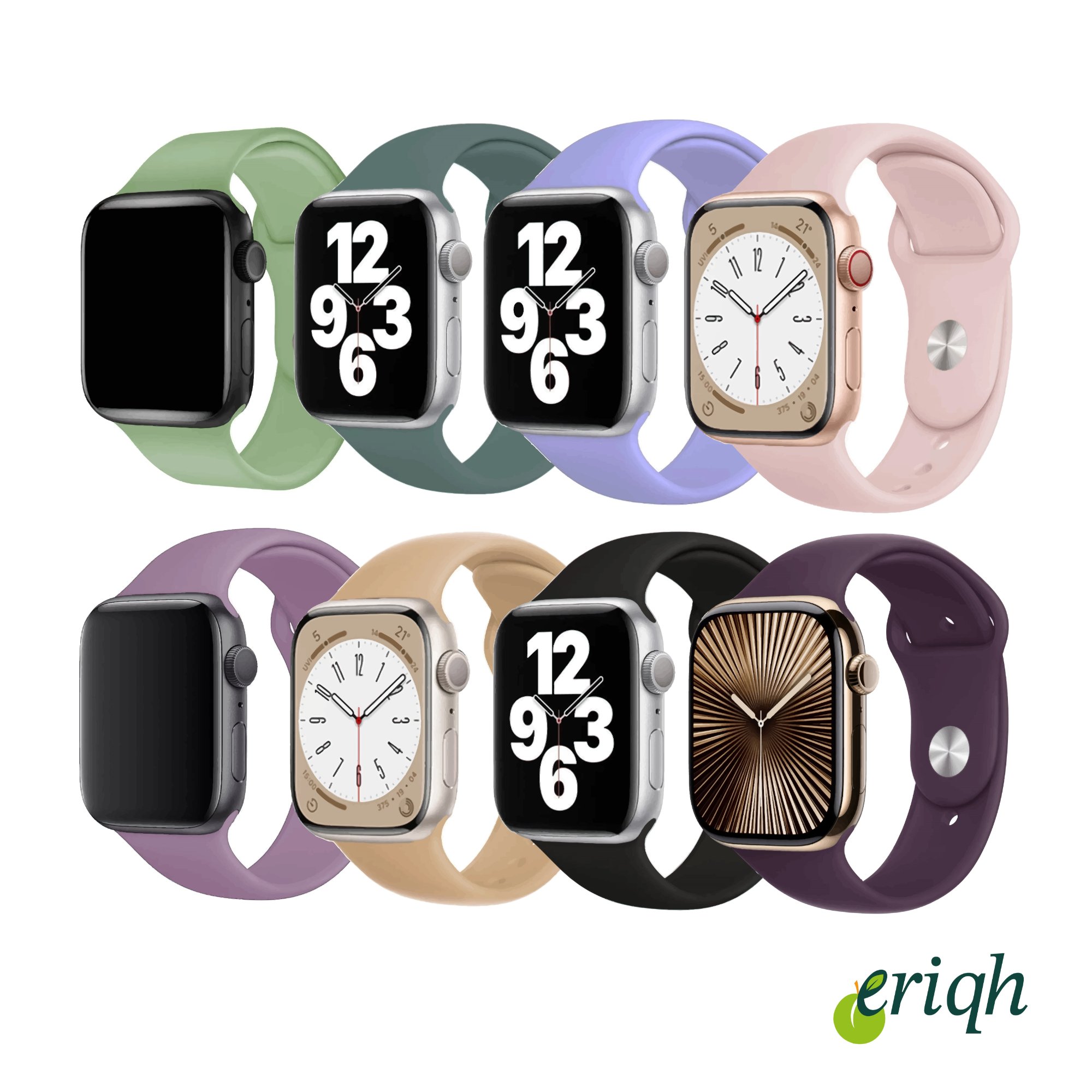 Apple Watch 8'li Düzkordon Ultra/1 2 3 4 5 6 7 8 9 10 SeUyumlu(42mm10.nesil)41 40 38mm Kayış