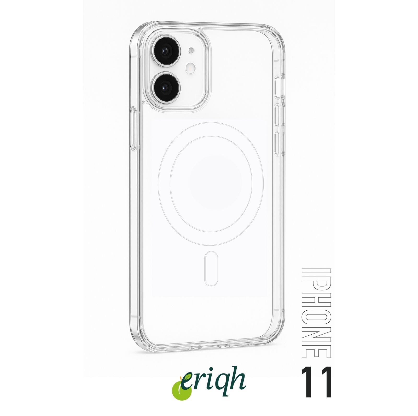 iPhone 11 Uyumlu Sert Şeffaf Kılıf | MagSafe Destekli | Sararma Yapmaz
