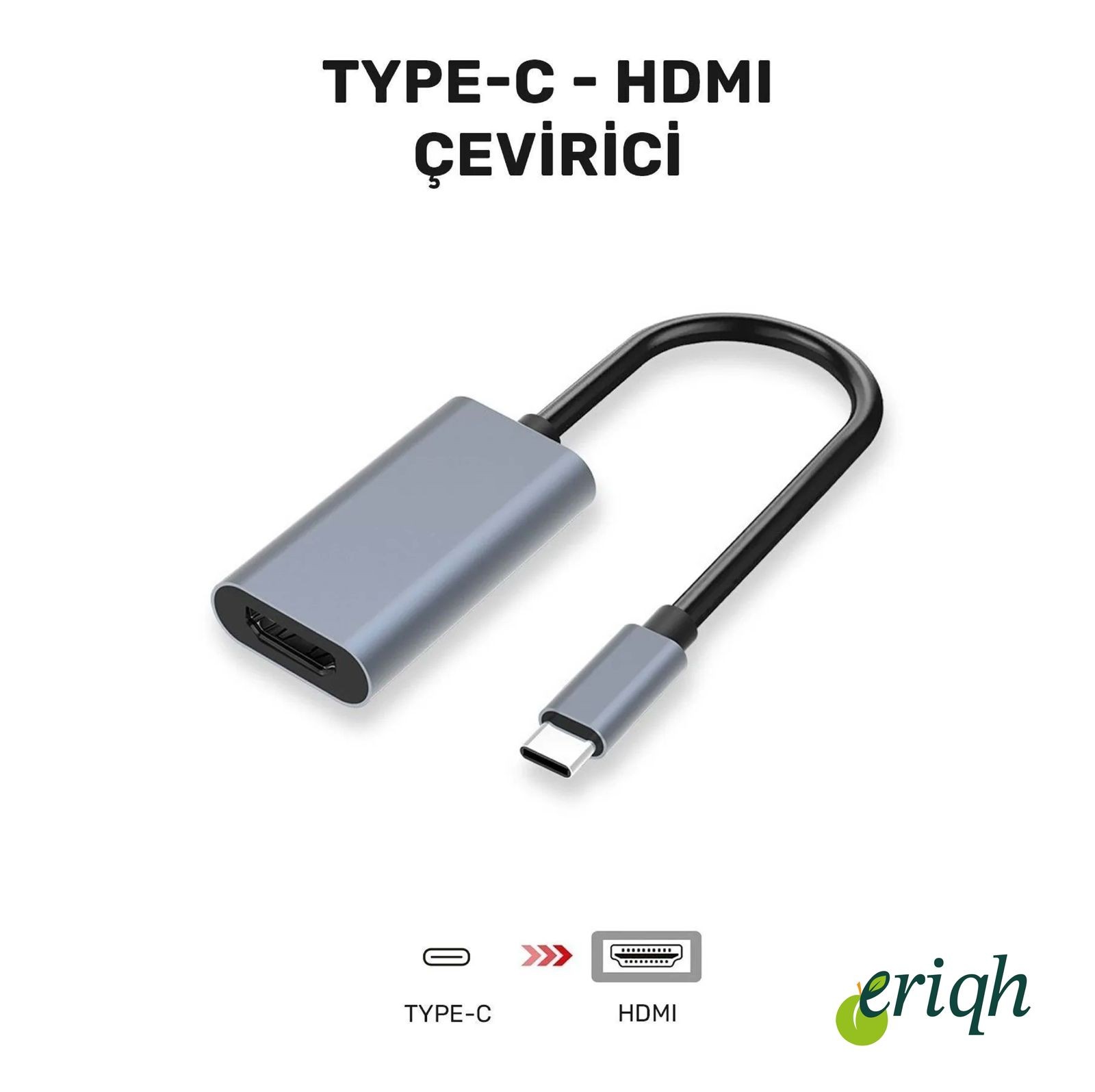 USB-C to HDMI Görüntü Aktarıcı | 4K Destekli Type-C Dönüştürücü Adaptör