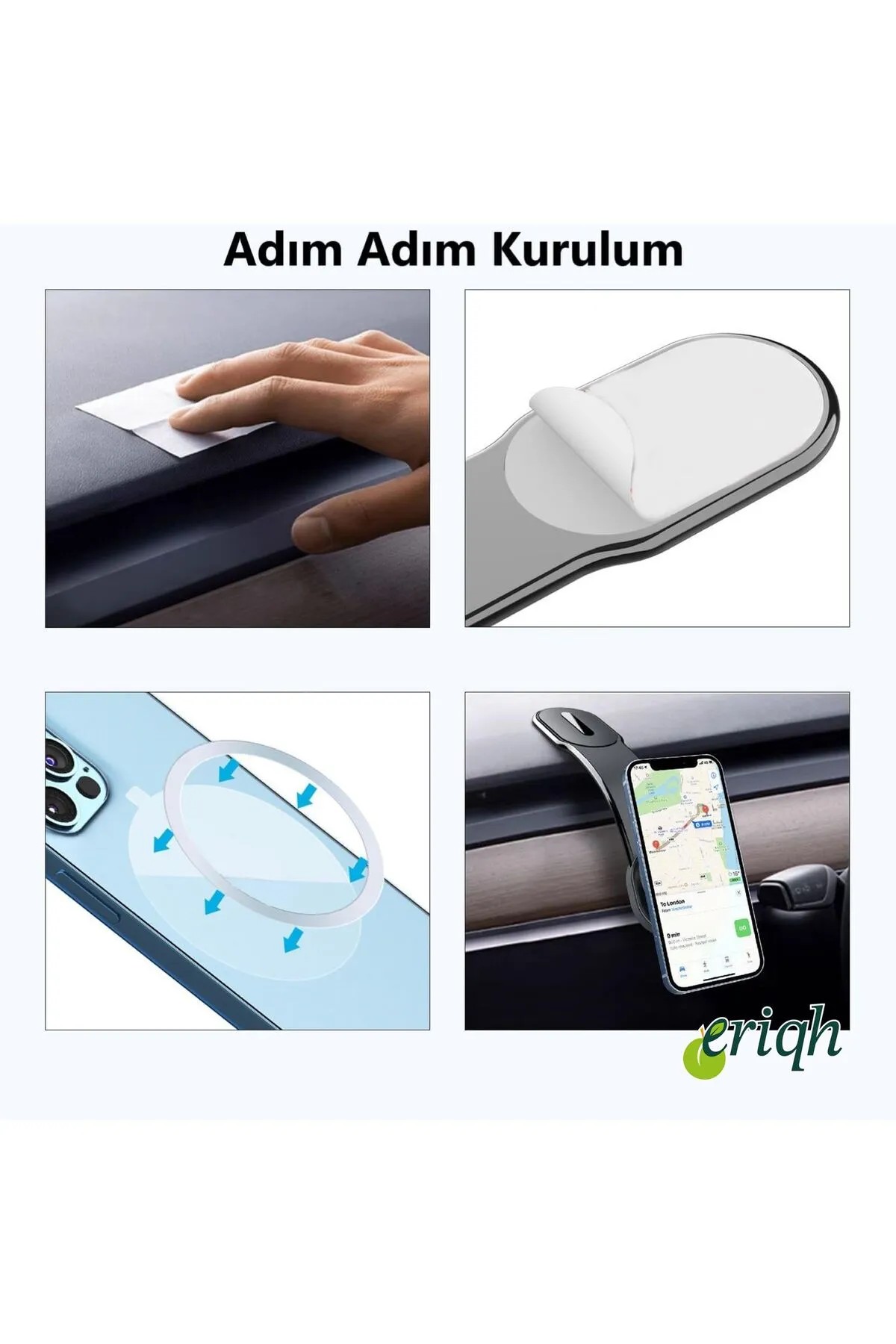 MagSafe ile Uyumlu bükülen Alüminyum Araç içi Telefon Tutucu iPhone 11 pro max ve üzeri uyumlu