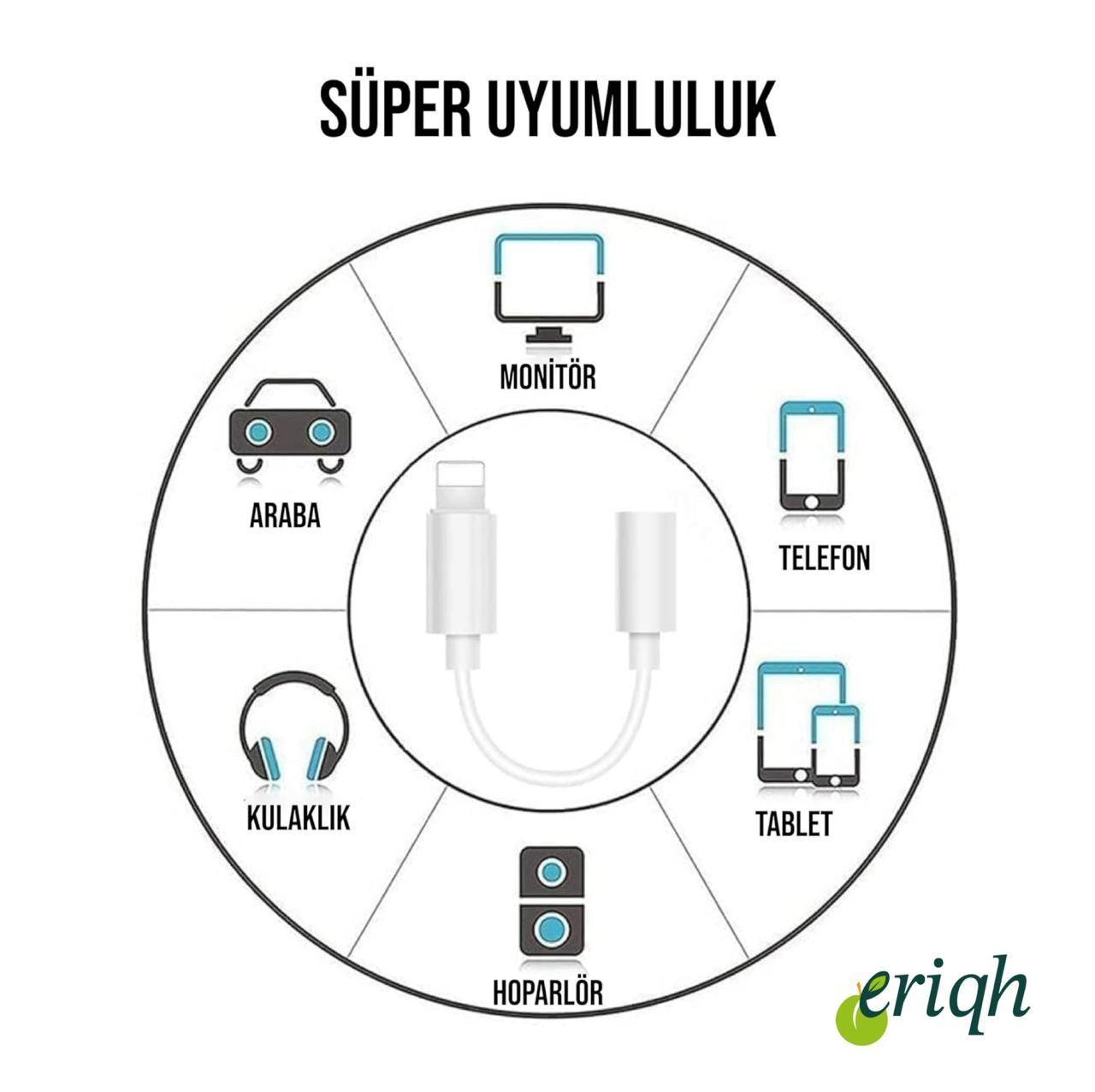 Lightning to 3.5mm 2'Lİ Kulaklık Dönüştürücü | iPhone Uyumlu