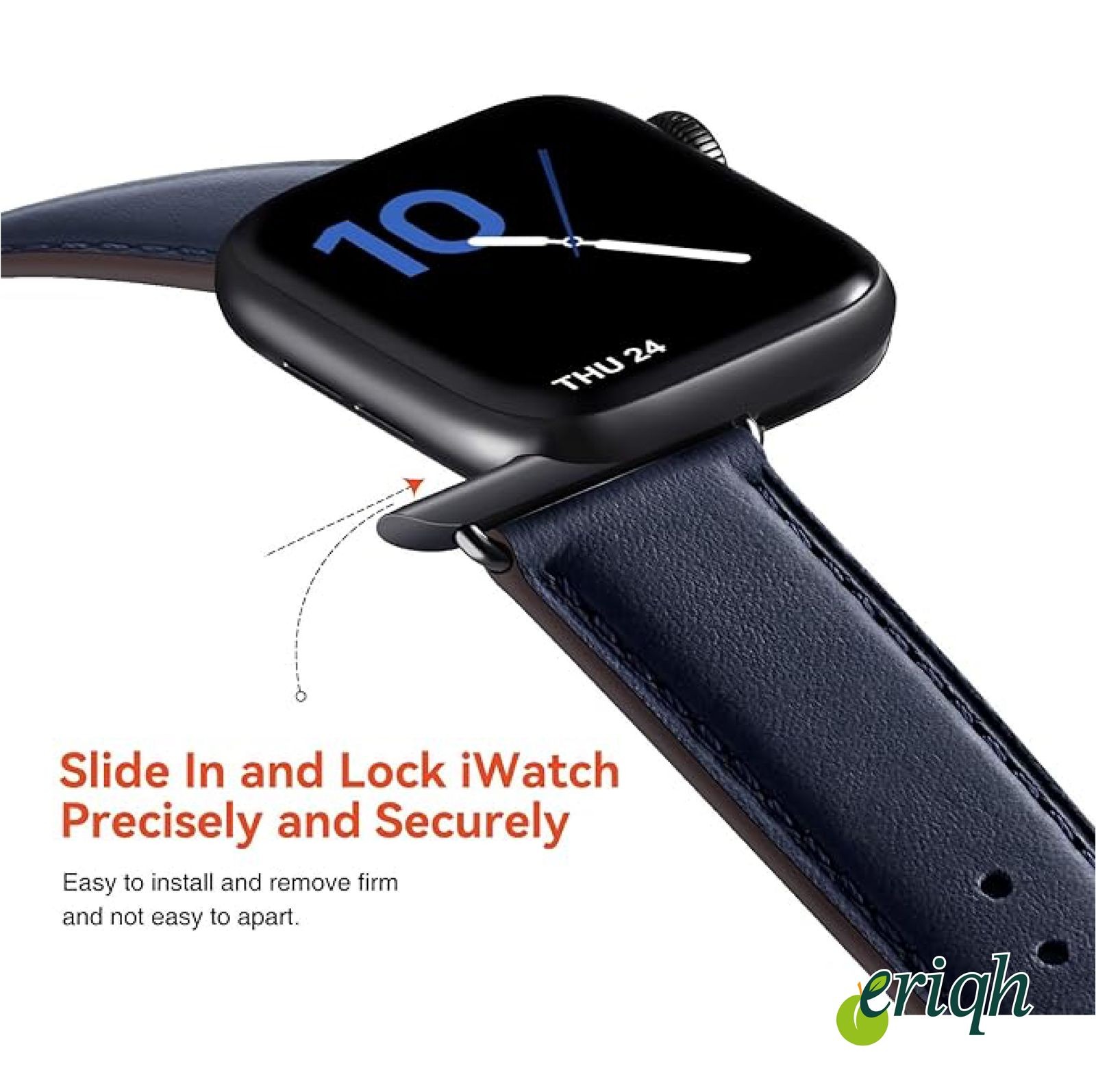 Apple Watch 42-44-45-49mm uyumlu Deri Kordon-Hasır Metal 2'li Set