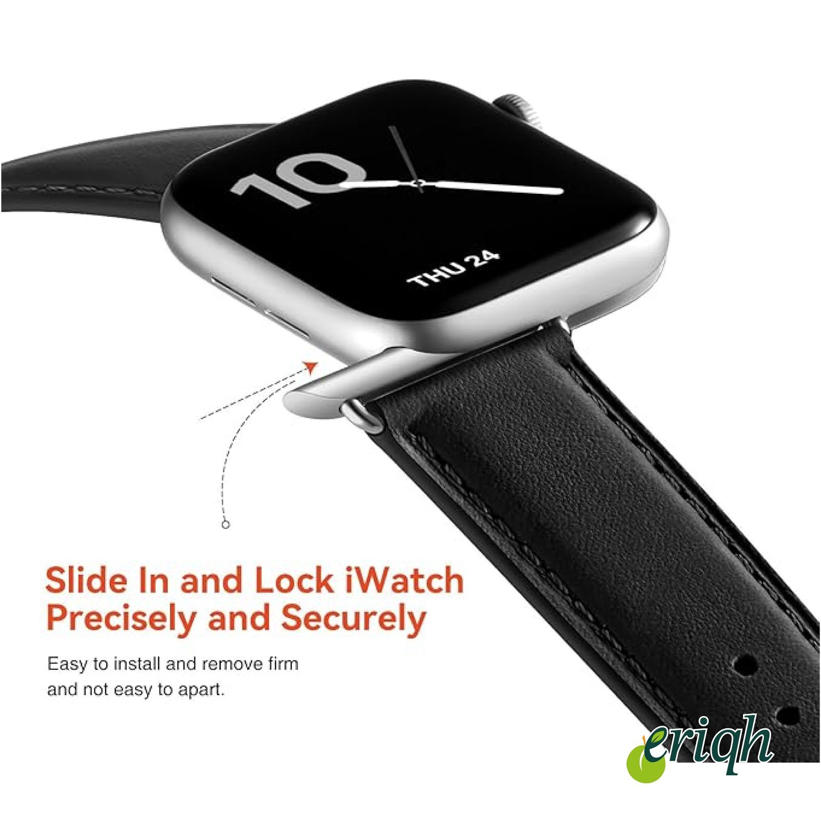 Apple Watch 42-44-45-49mm uyumlu Deri Kordon-Metal Kordon 2'li Set