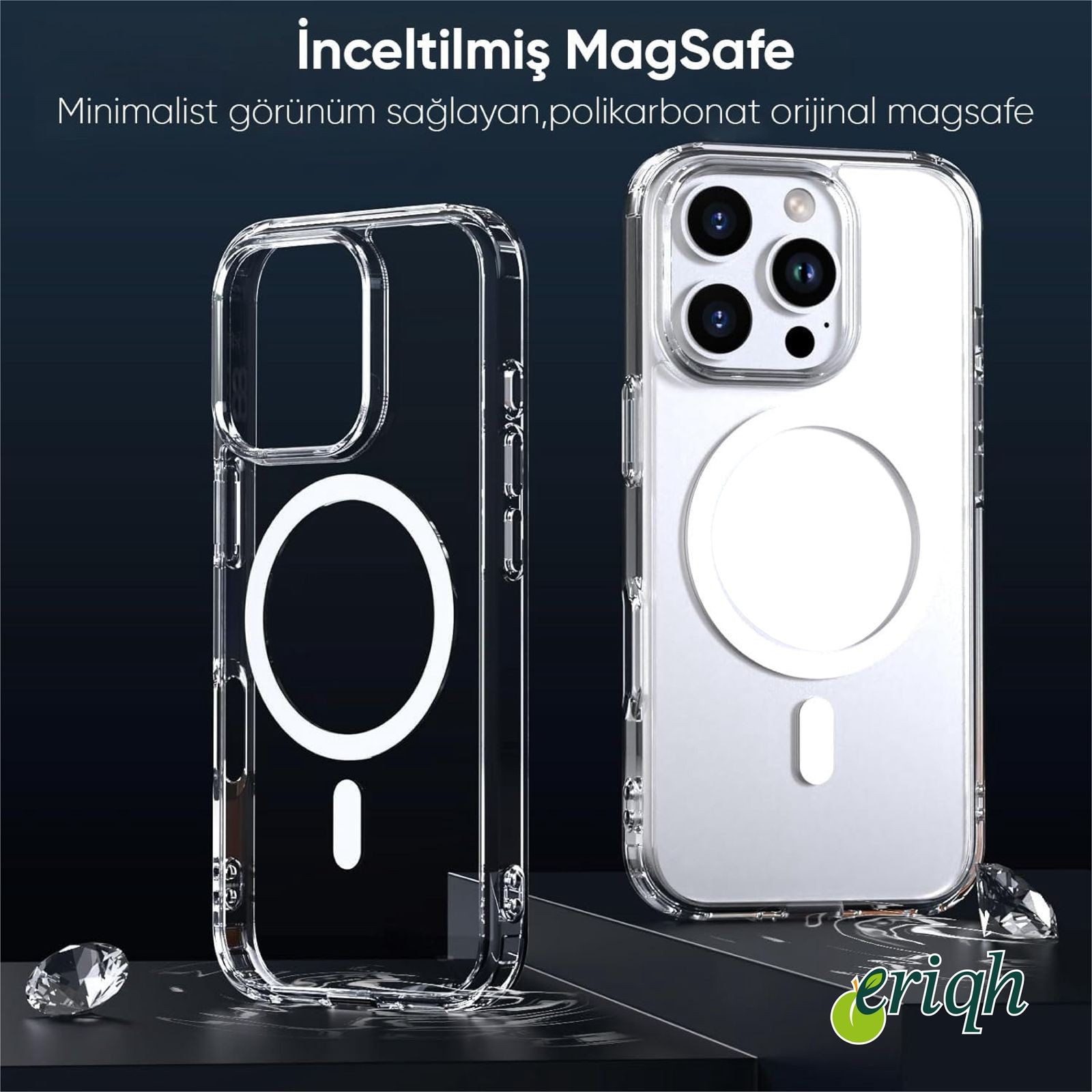 Apple Iphone 11 Uyumlu Kılıf Magsafe Kablosuz Şarj Destekli Sert Şeffaf Kapak