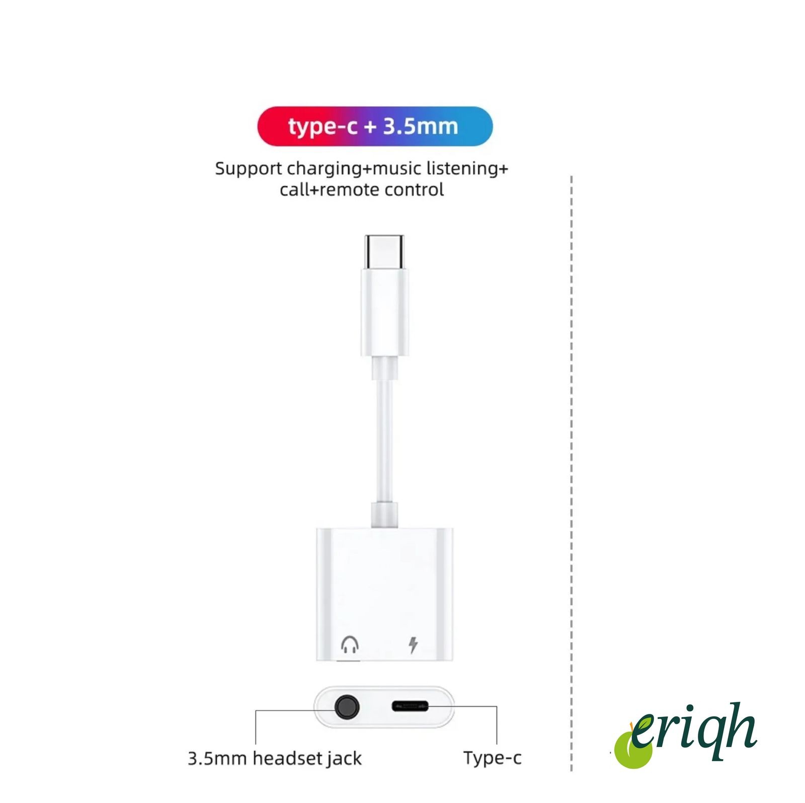 Type-C + 3.5mm Jack Çoklayıcı Dönüştürücü | Şarj + Kulaklık | USB-C Splitte