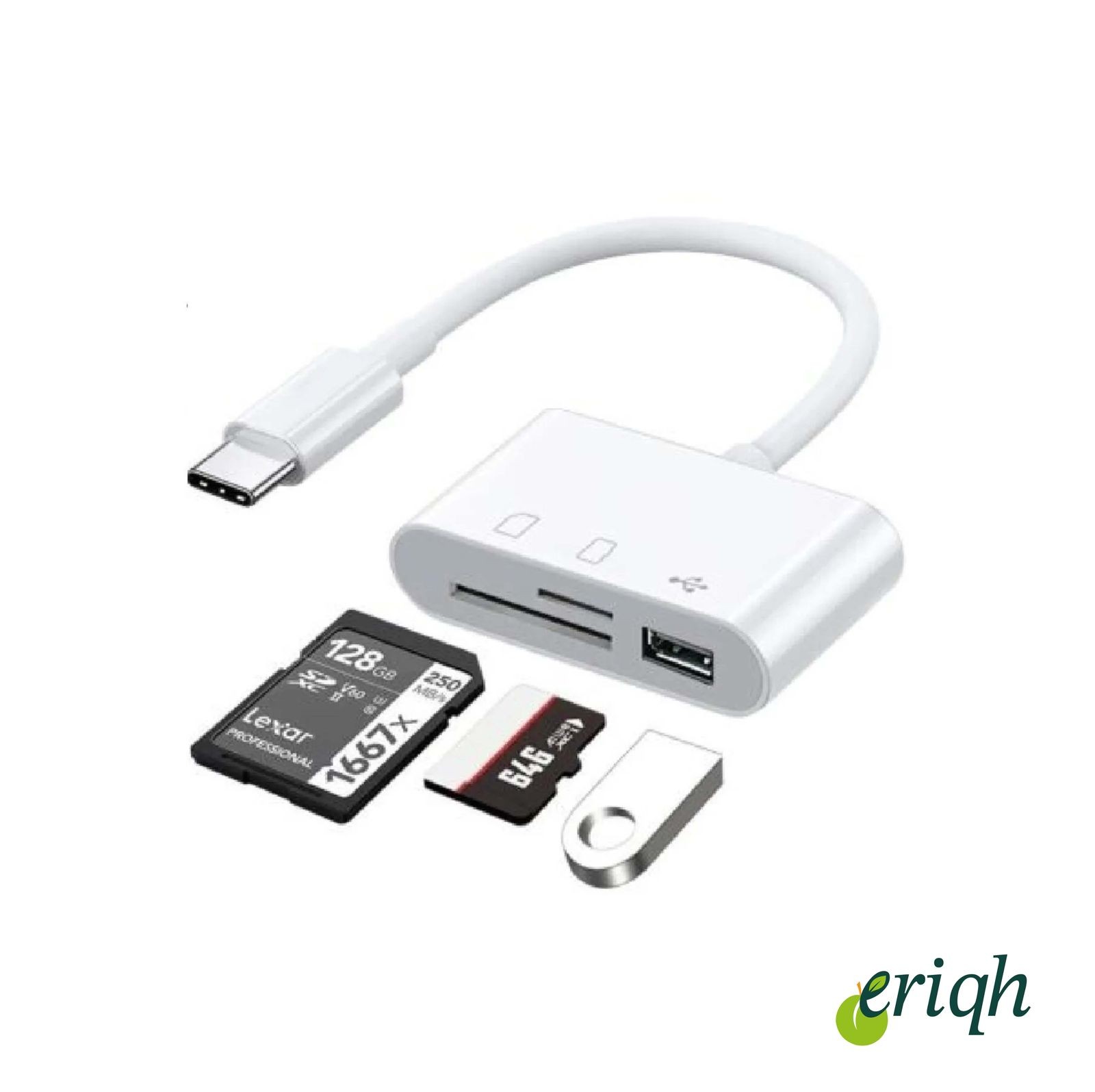 USB-C Çoklayıcı | SD Kart + microSD + USB-A Portlu Çoklu Dönüştürücü | Type-C OTG Kart Okuyucu
