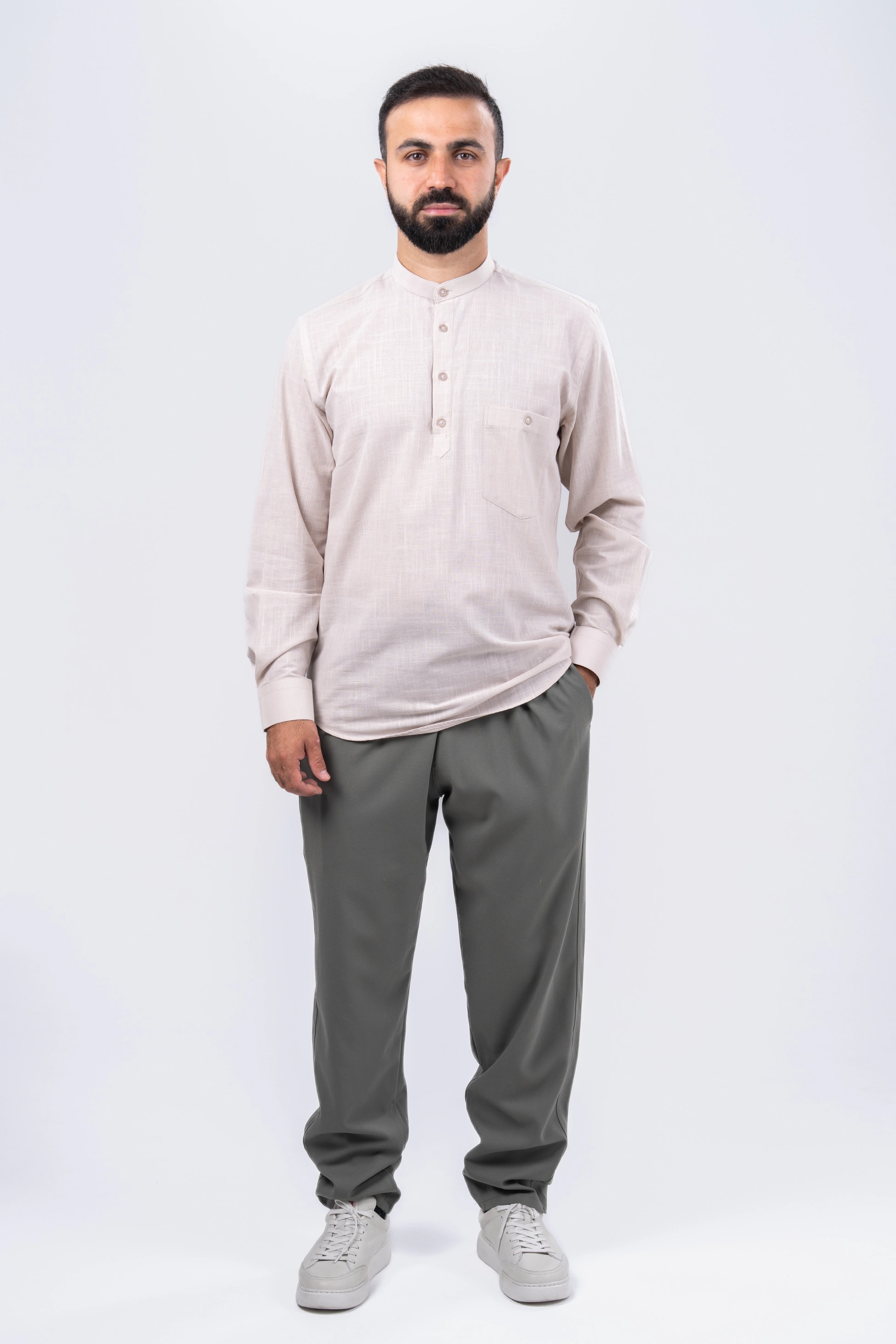 Vizon 4 Düğme Gömlek & Şalvar Kombin