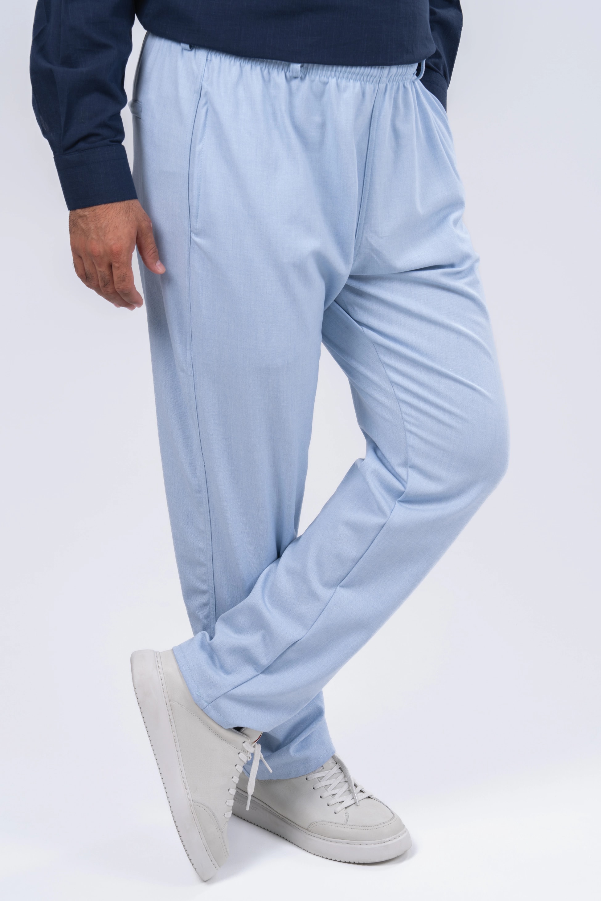 Leyyin Lastikli Şalvar Pantolon Mavi