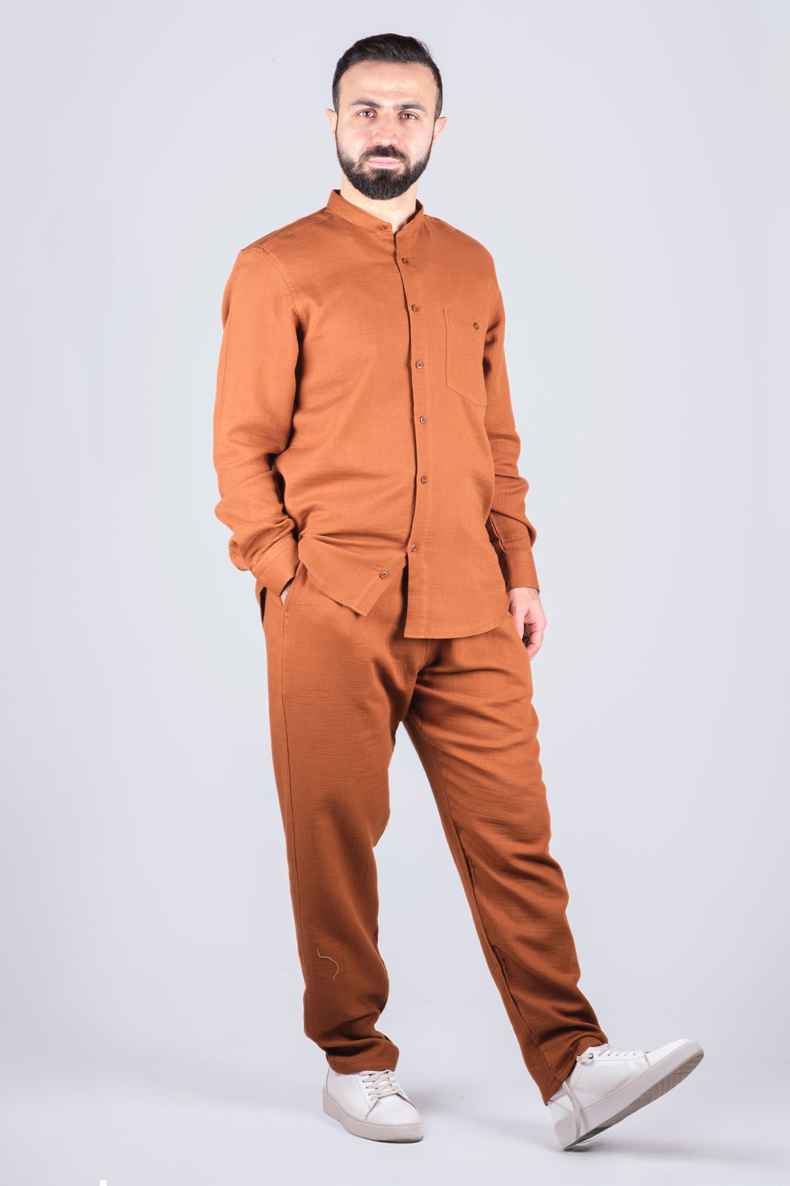 Relax Muslin Suit Brick Tolor