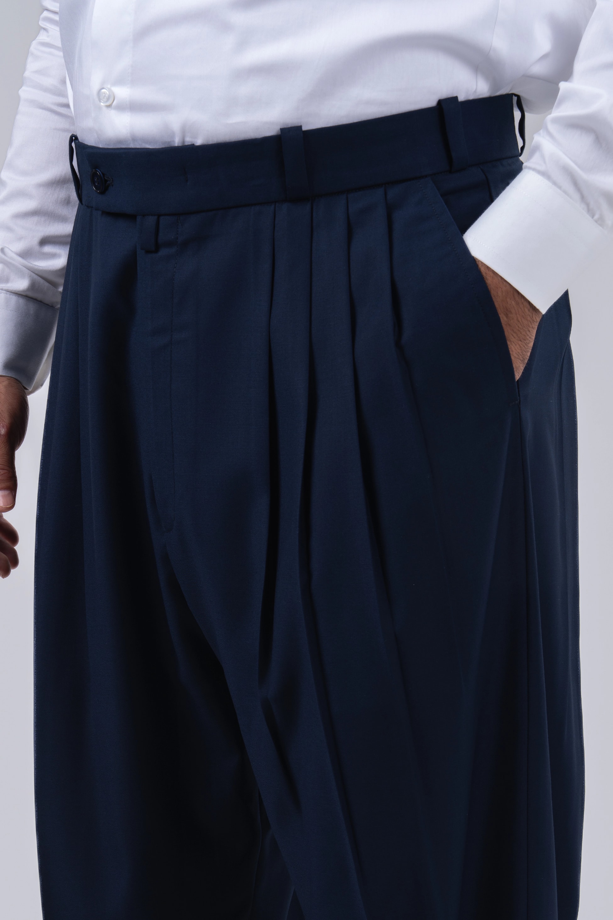 Lacivert 4 Pileli Şalvar