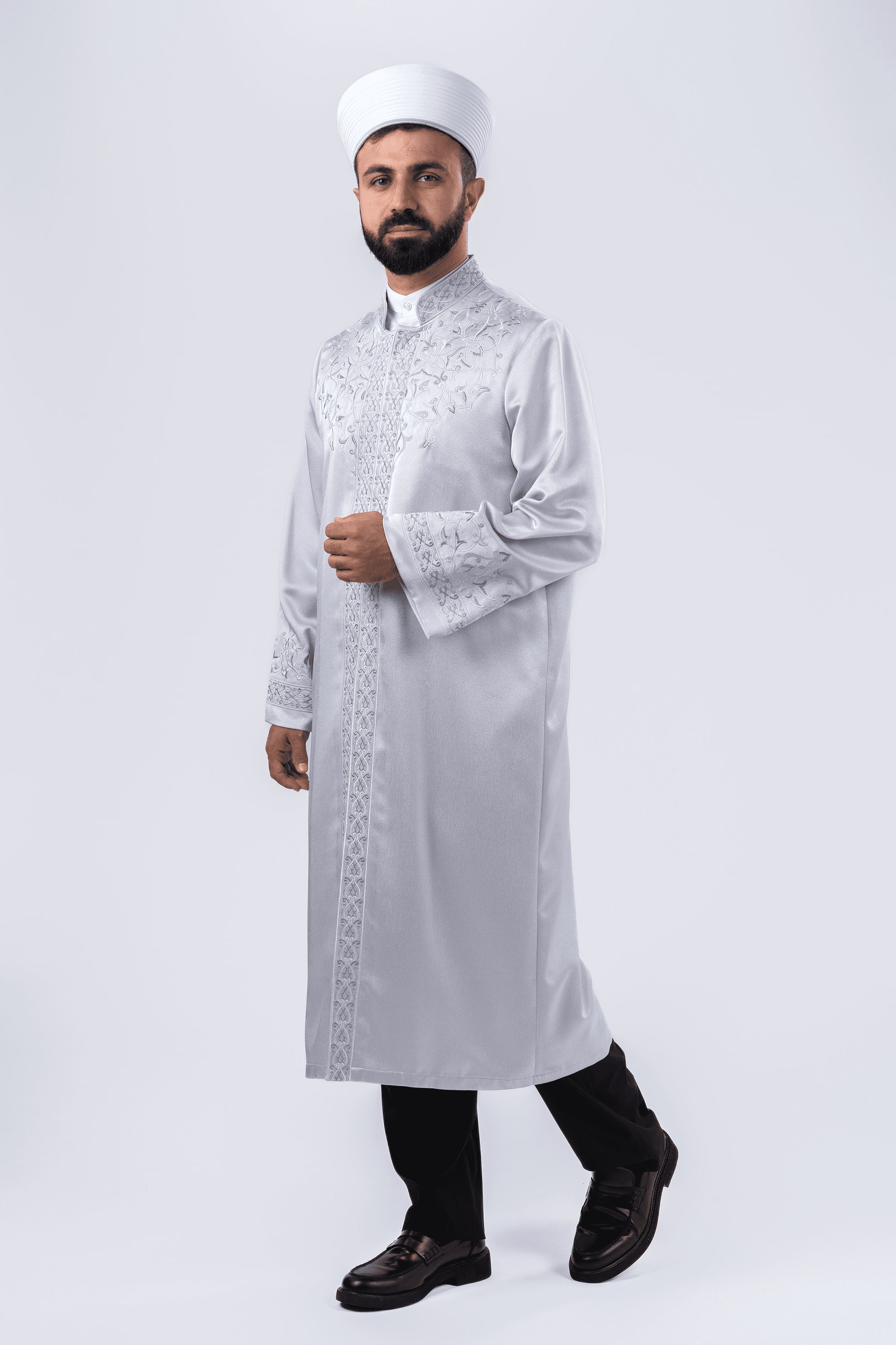 Gri Nakışlı Abraham İmam Cübbesi