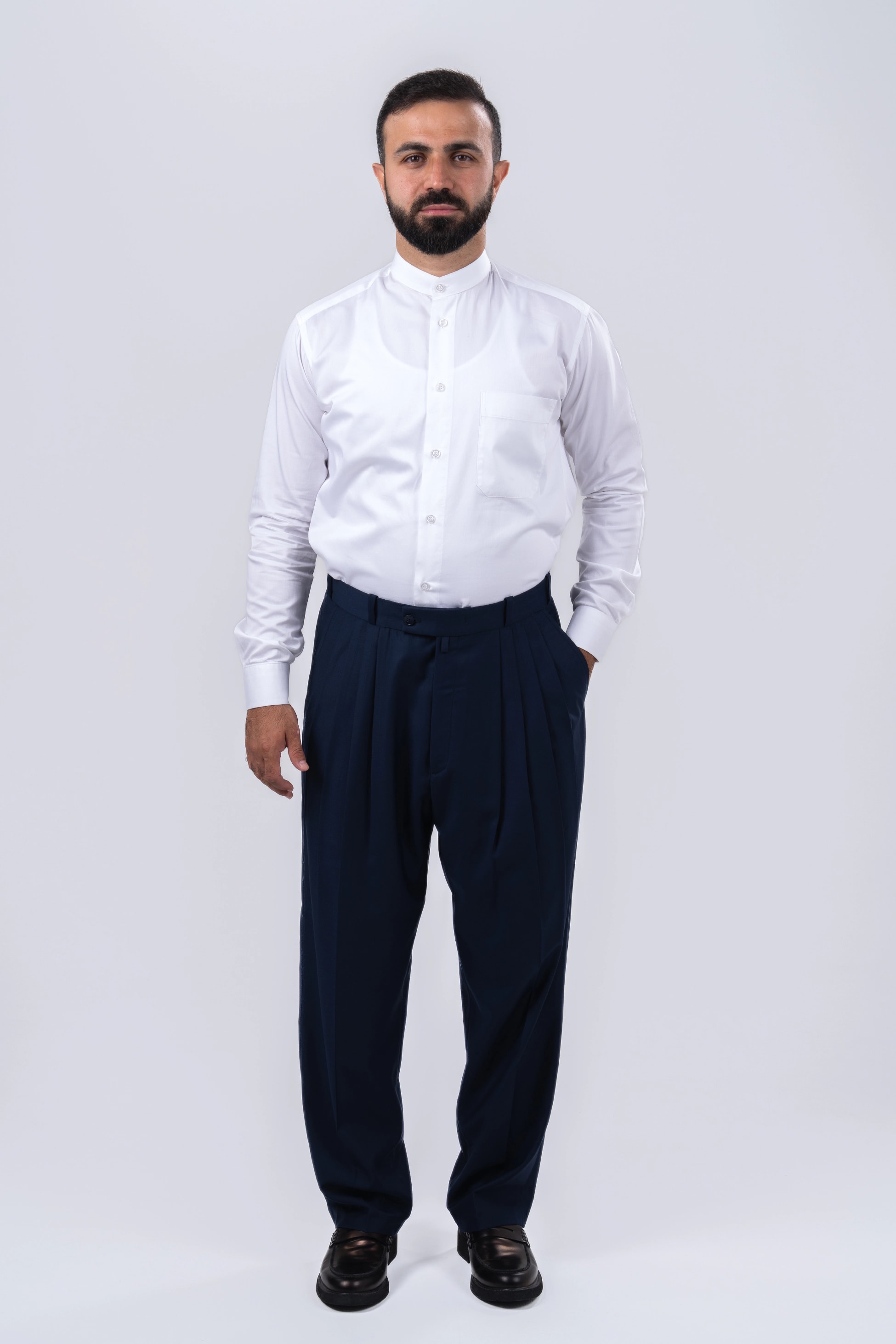 Lacivert 4 Pileli Şalvar