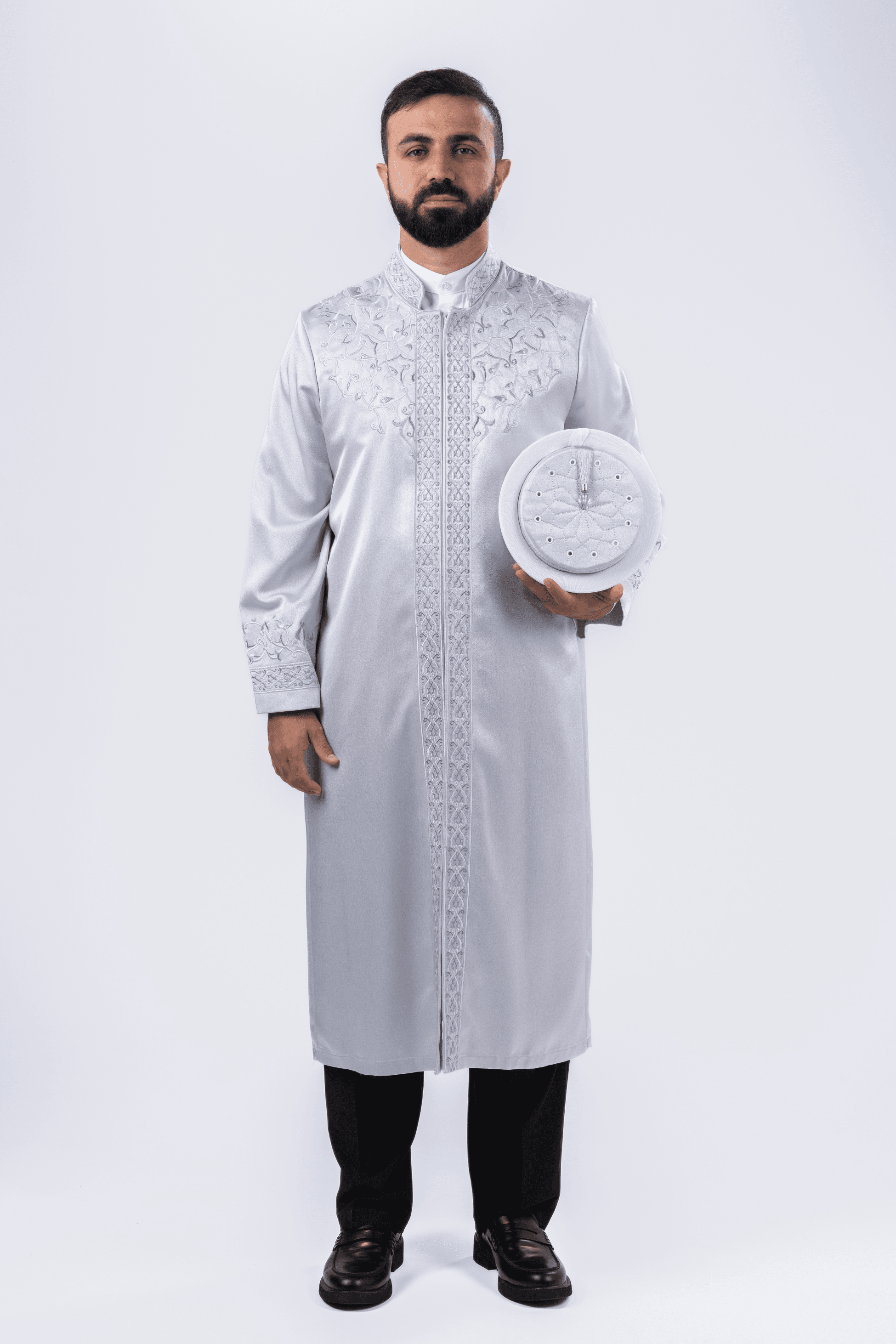 Gri Nakışlı Abraham İmam Cübbesi