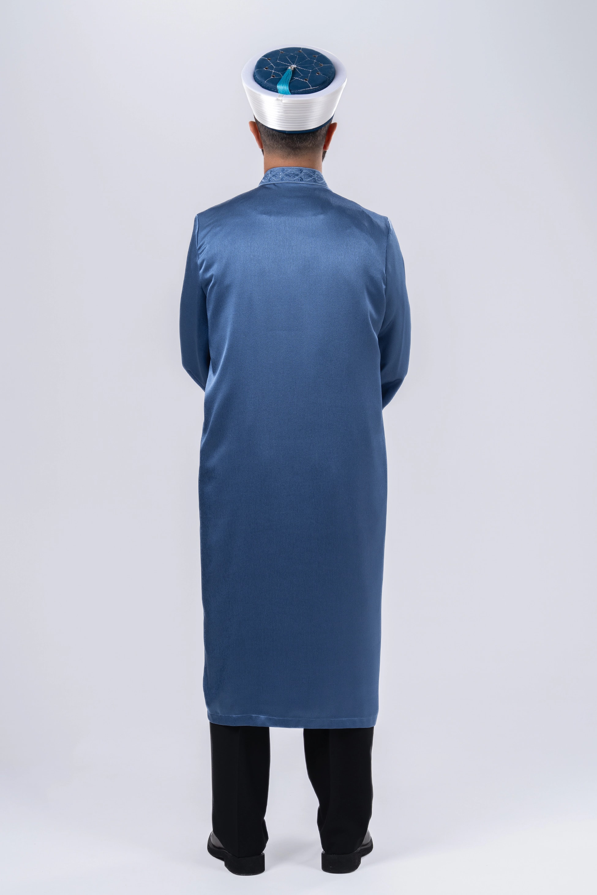 Mavi Nakışlı Abraham İmam Cübbesi