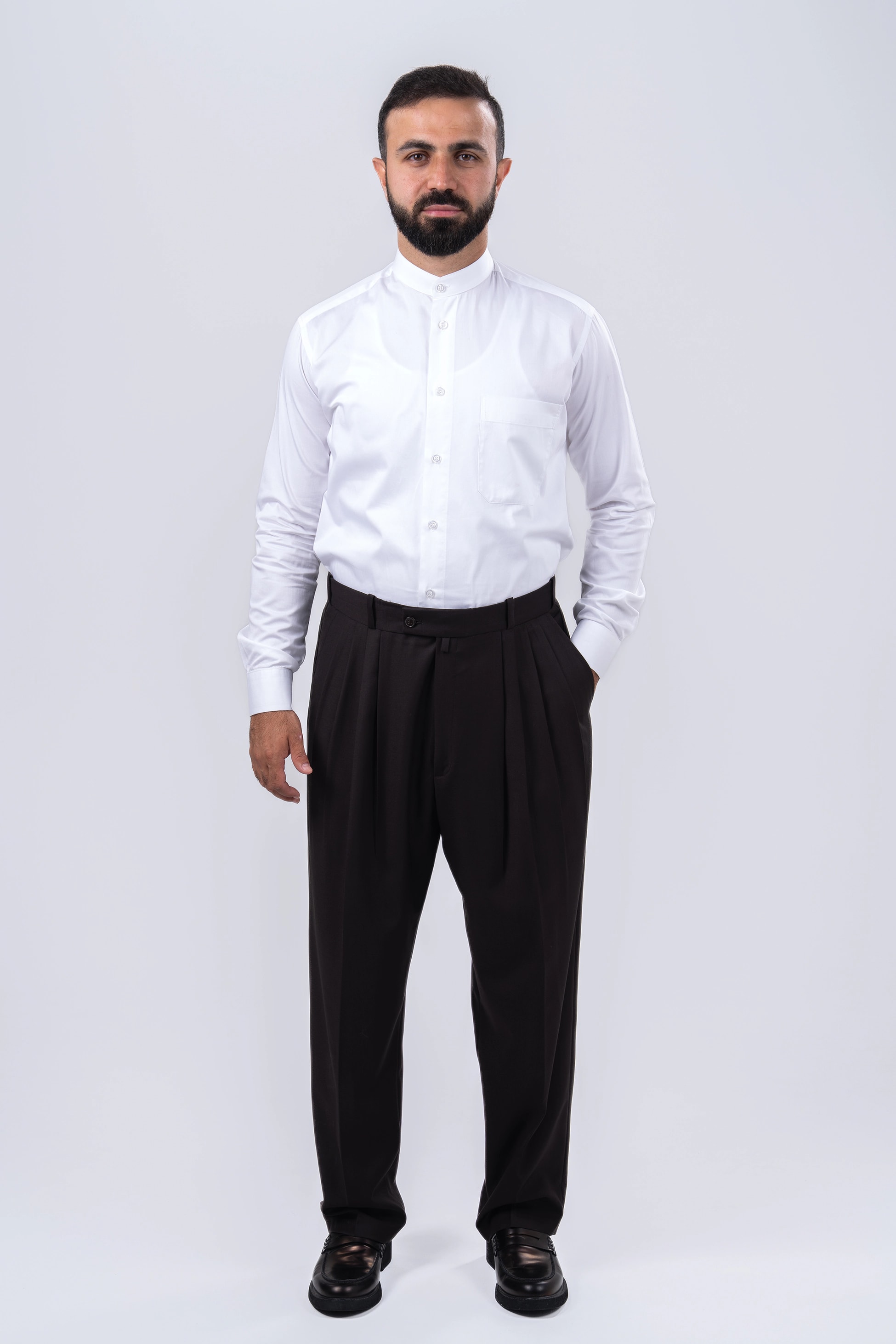 Kahverengi 4 Pileli Şalvar