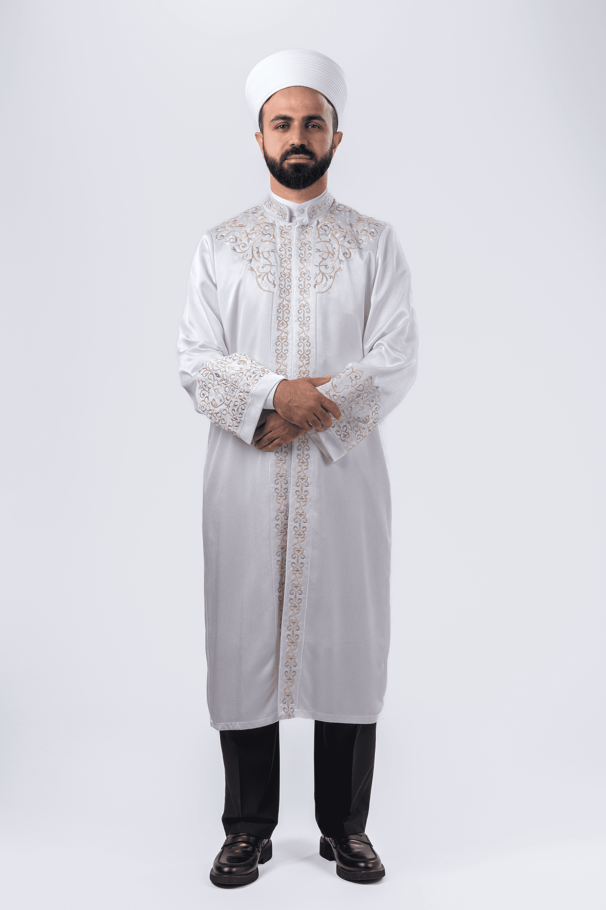 Beyaz Nakışlı Abraham İmam Cübbesi