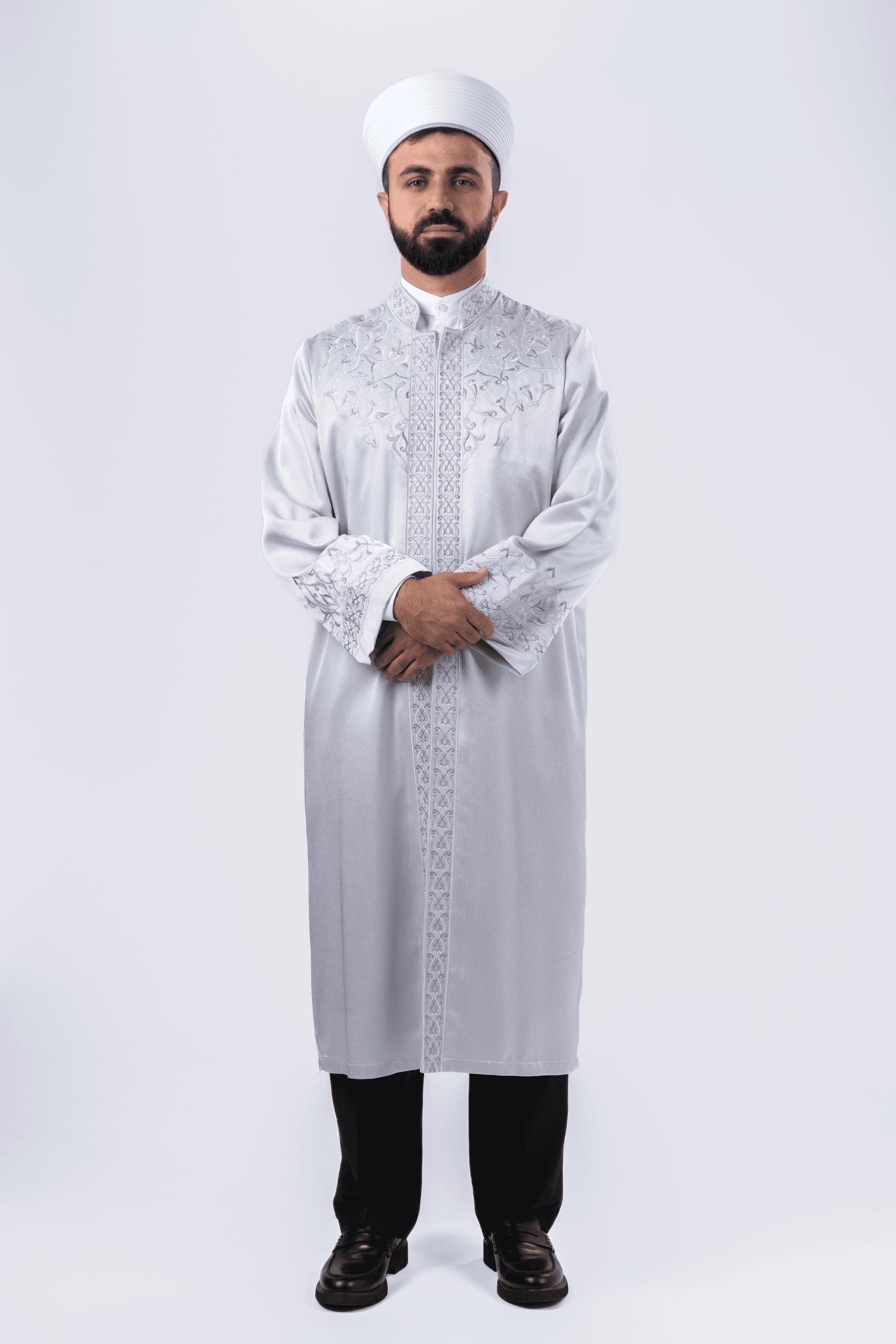 Gri Nakışlı Abraham İmam Cübbesi