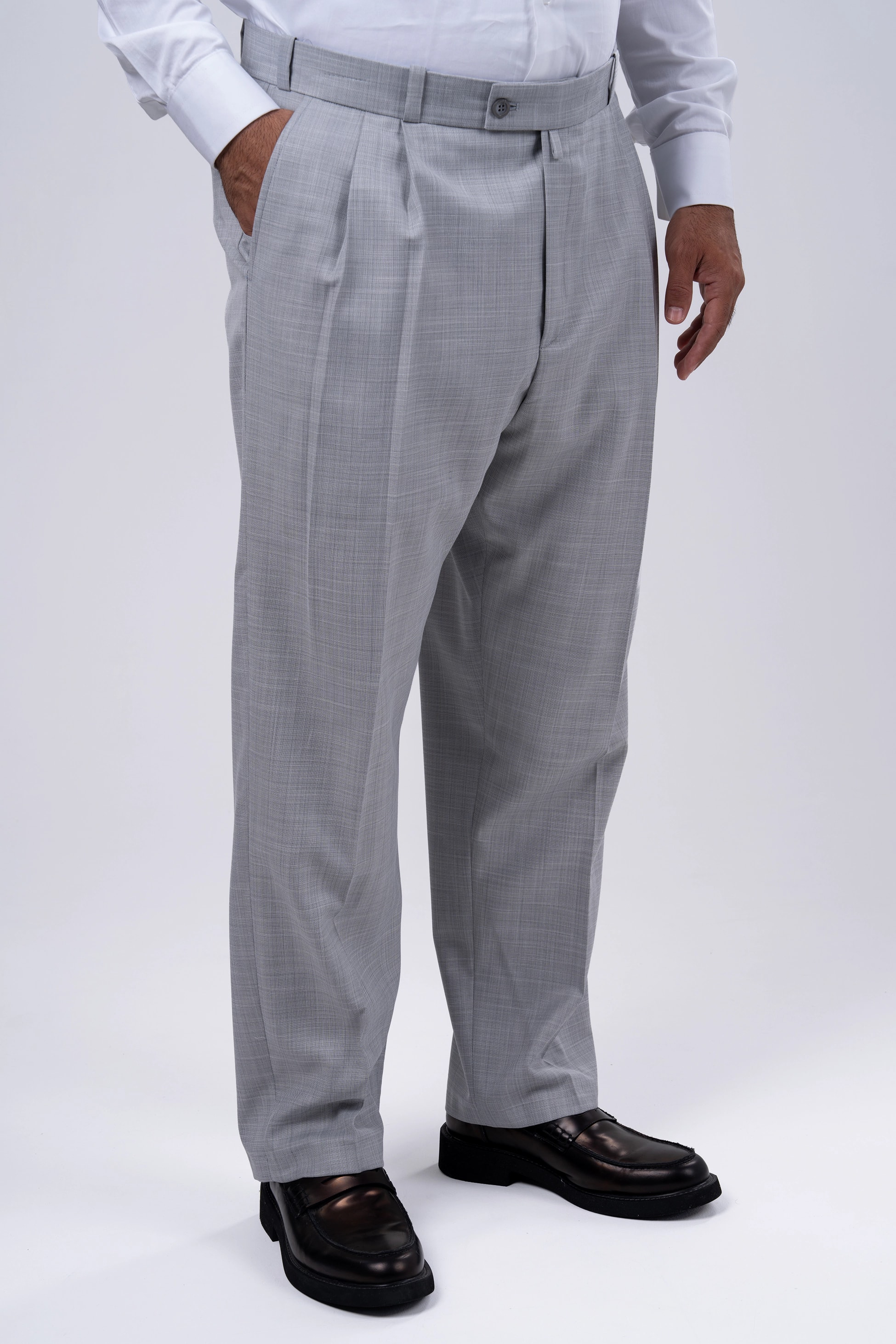 Gri 2 Pileli Şalvar