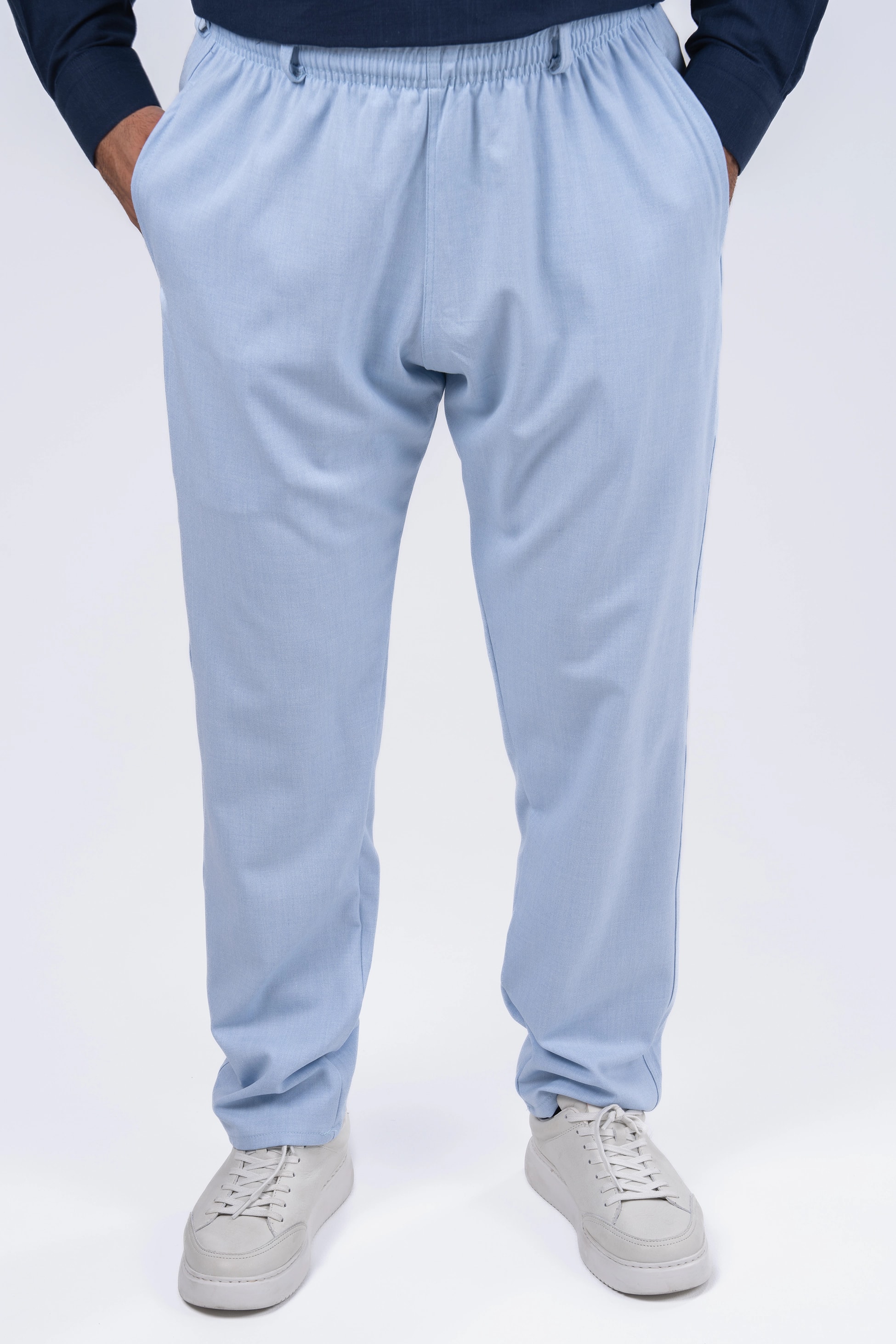 Leyyin Lastikli Şalvar Pantolon Mavi