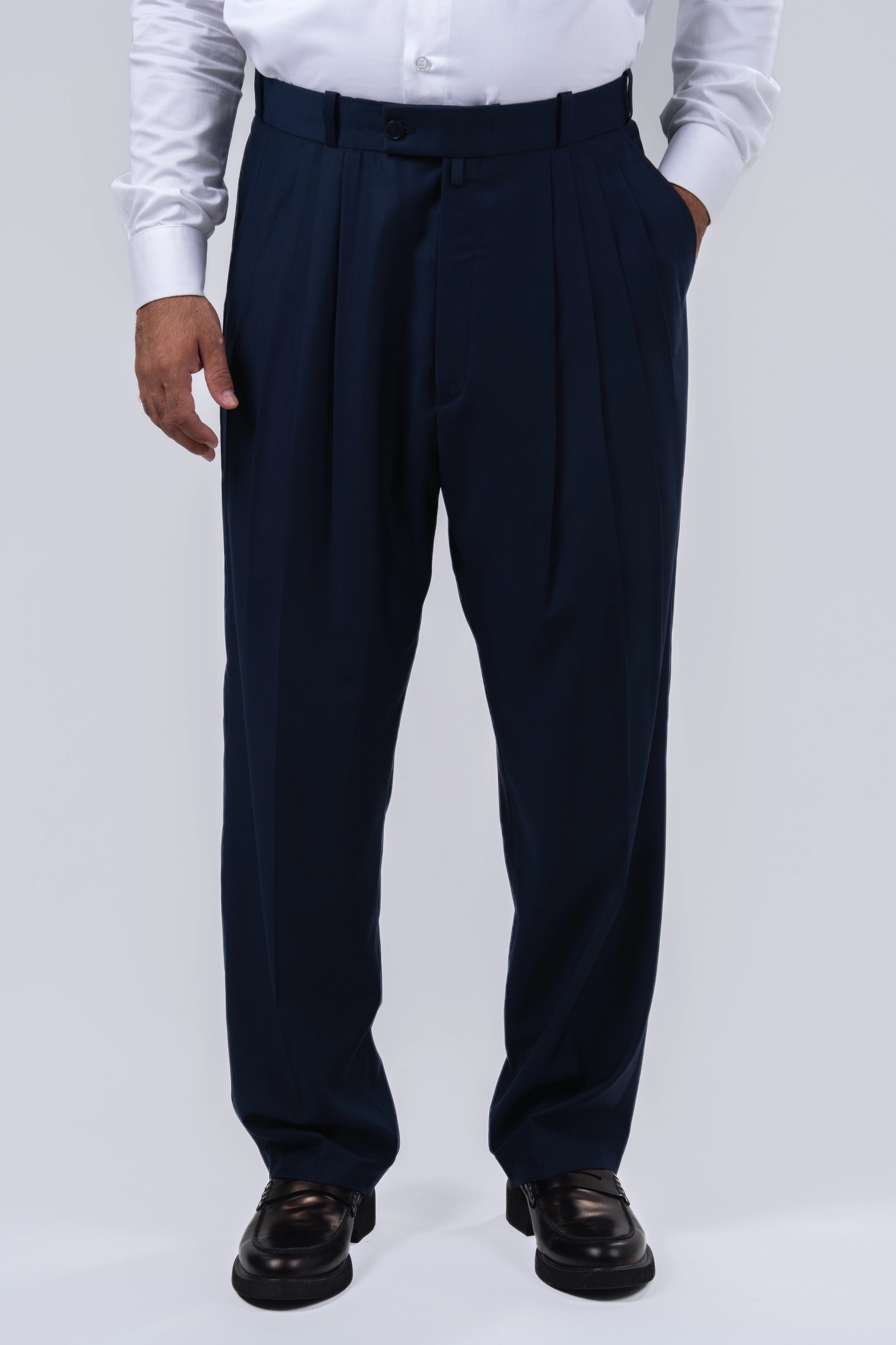 Lacivert 4 Pileli Şalvar