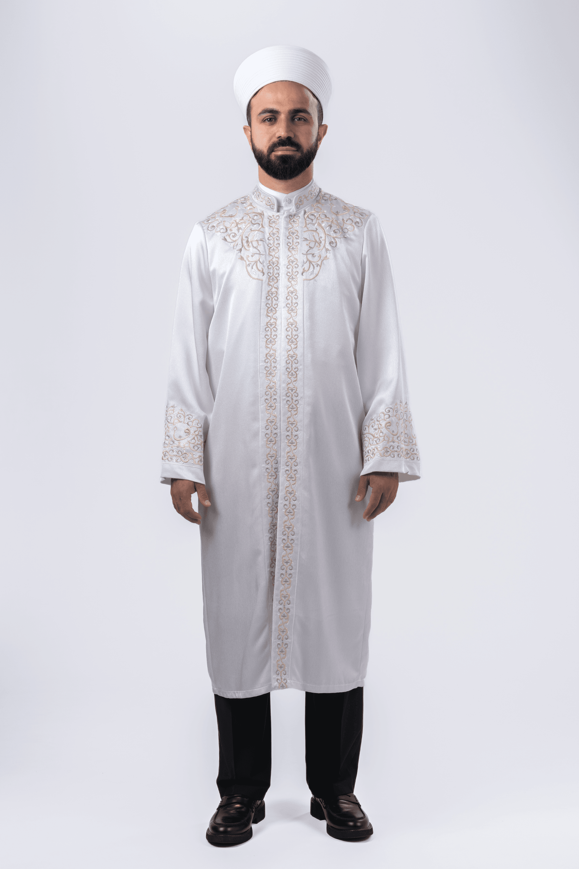 Beyaz Nakışlı Abraham İmam Cübbesi