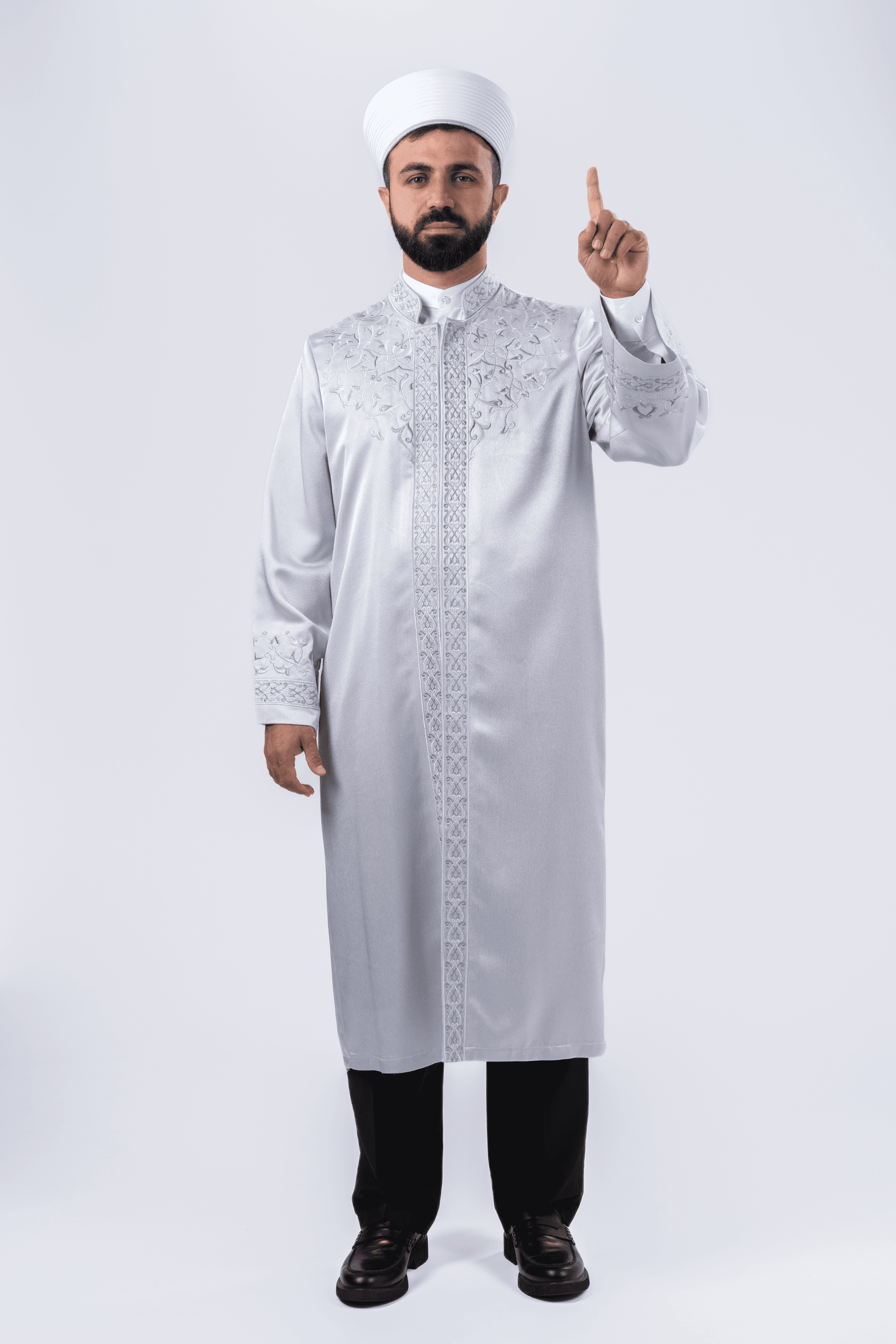 Gri Nakışlı Abraham İmam Cübbesi