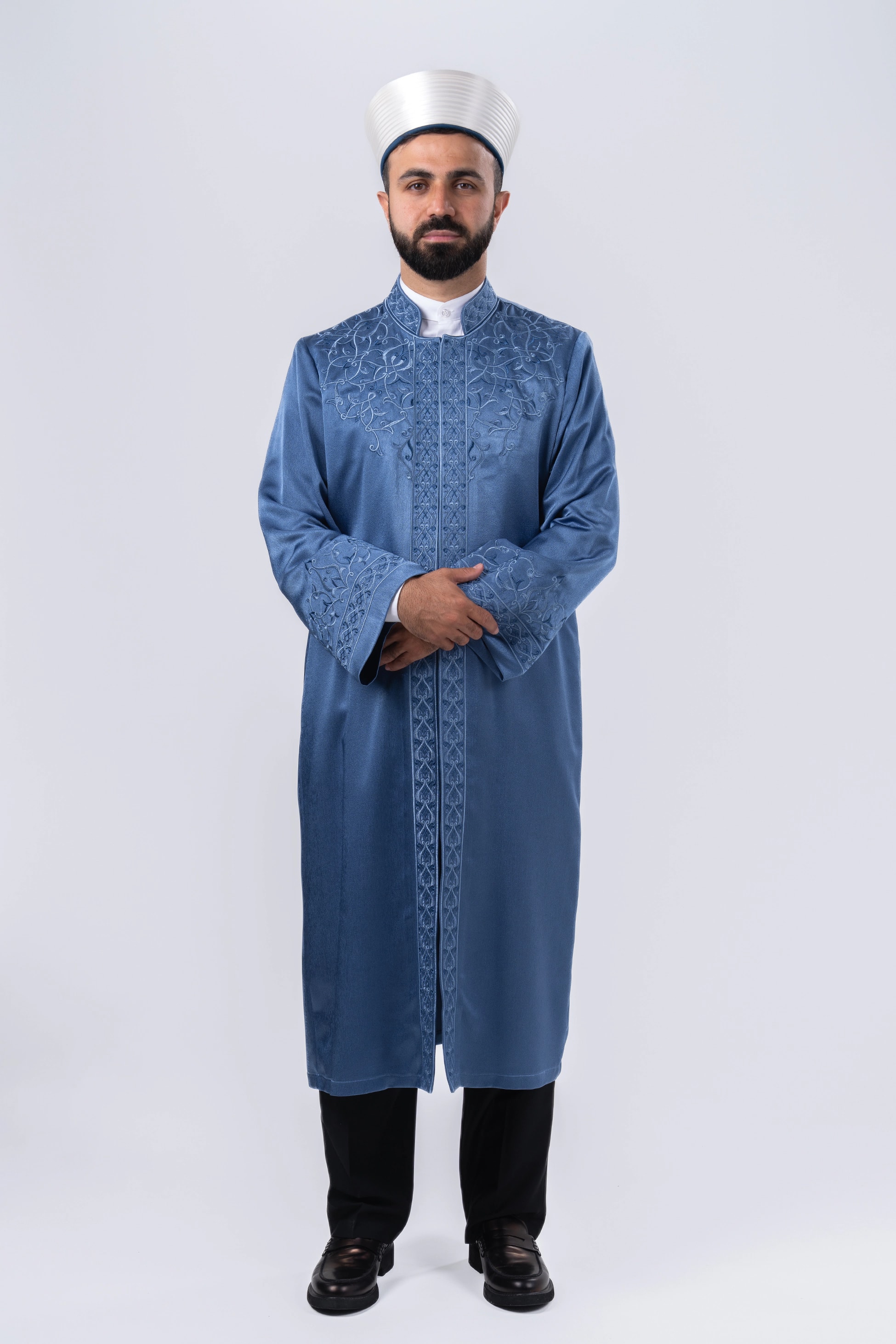 Mavi Nakışlı Abraham İmam Cübbesi