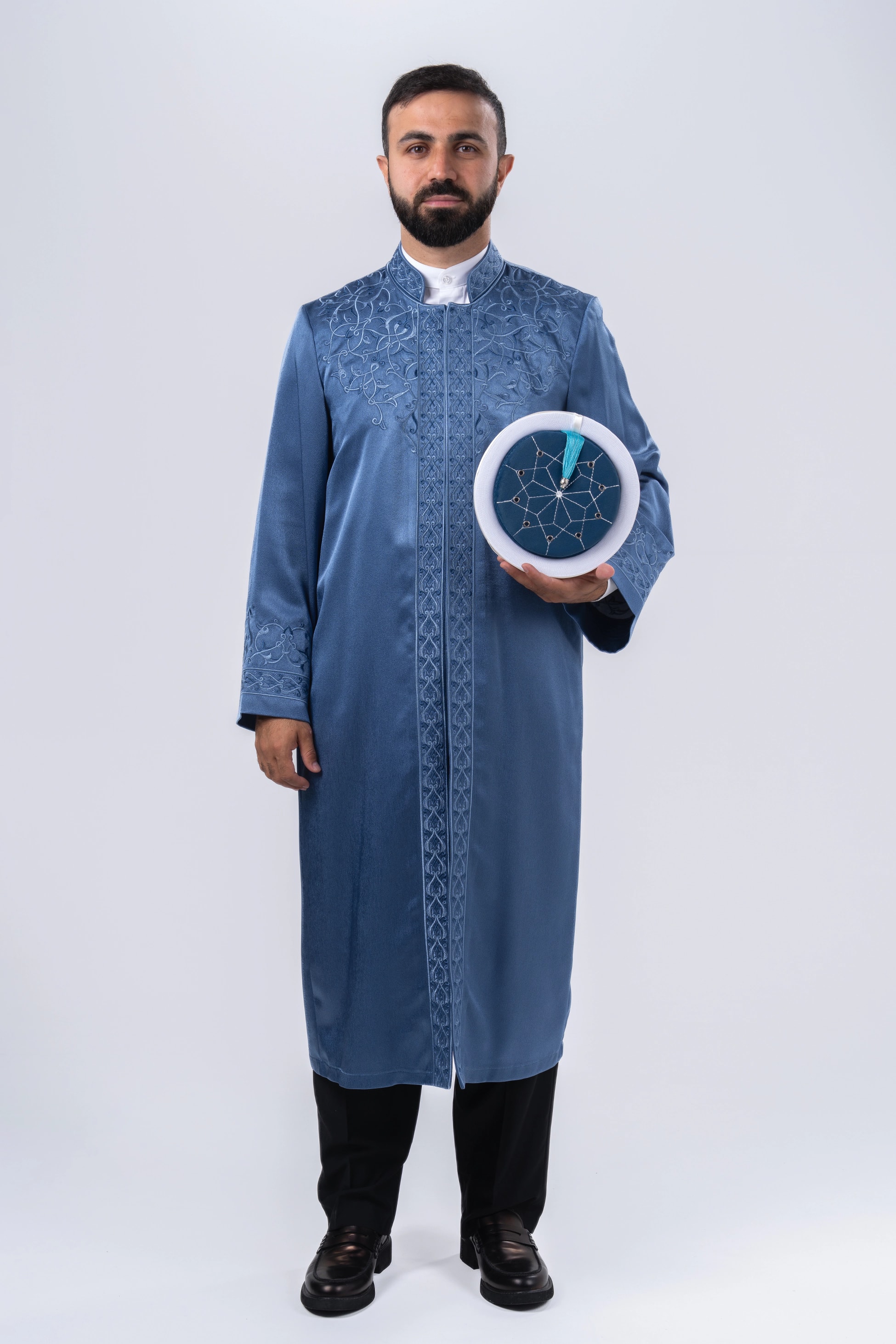 Mavi Nakışlı Abraham İmam Cübbesi