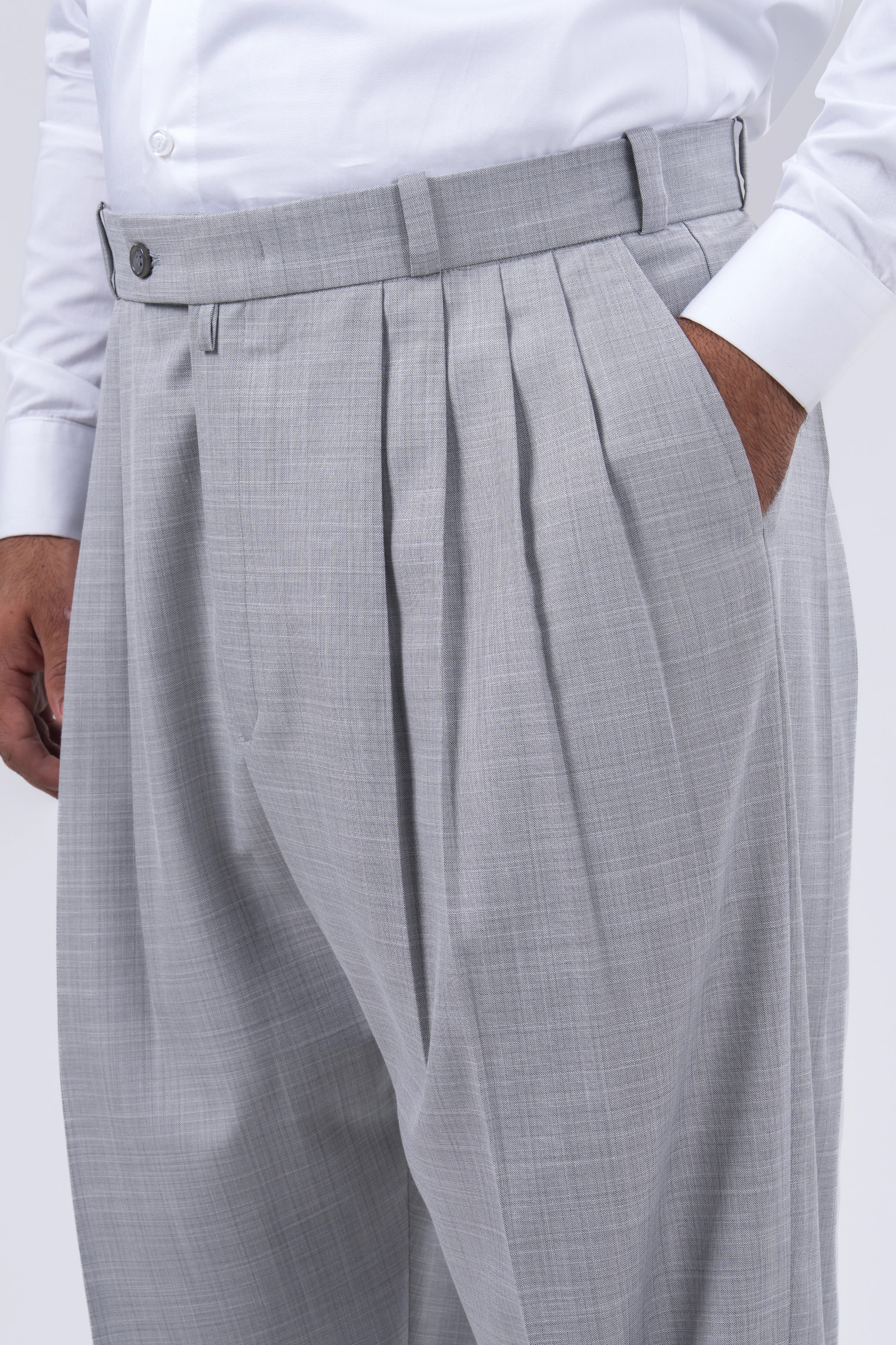 Gri 4 Pileli Şalvar