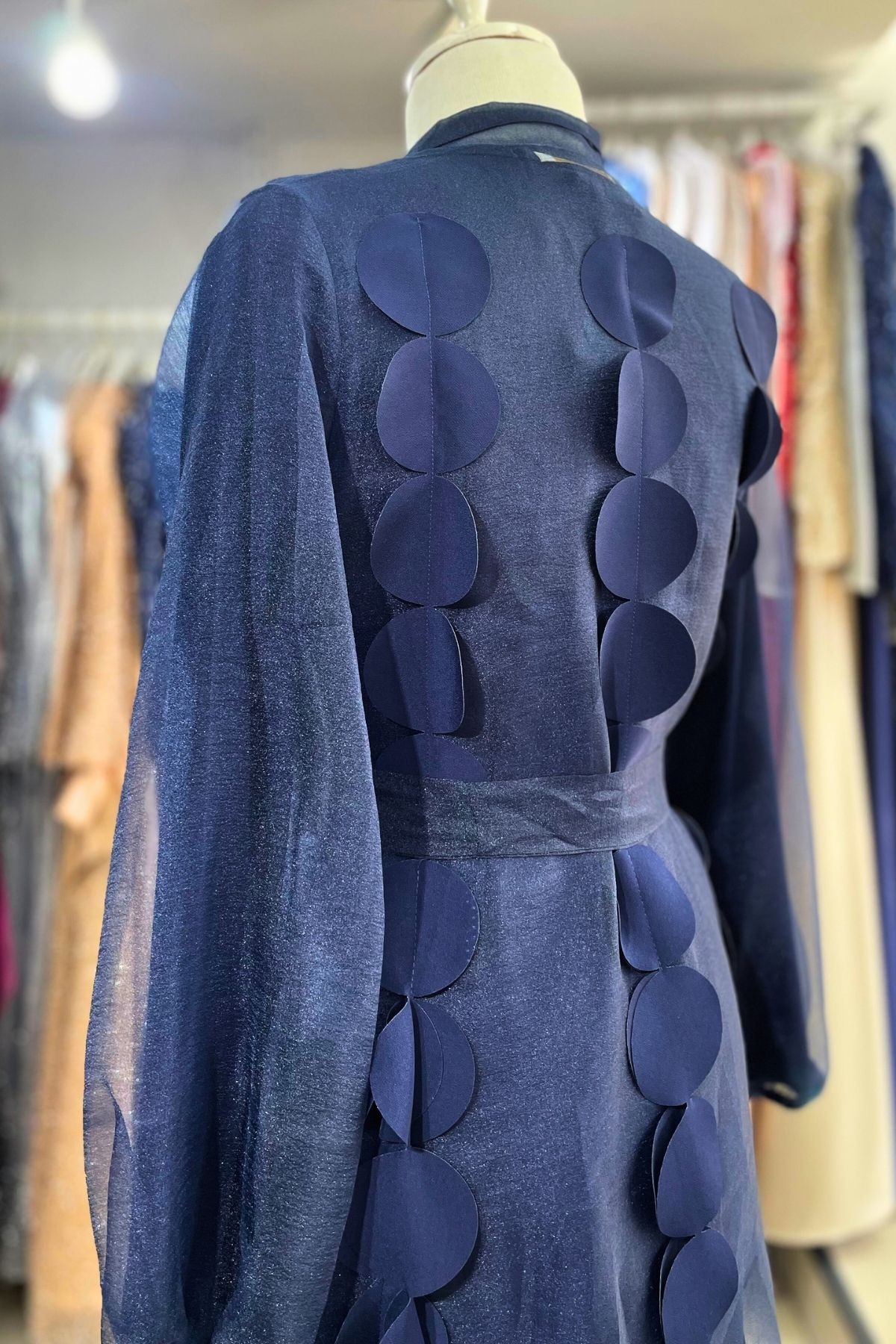 Puantiye Detaylı İkili Abaya
