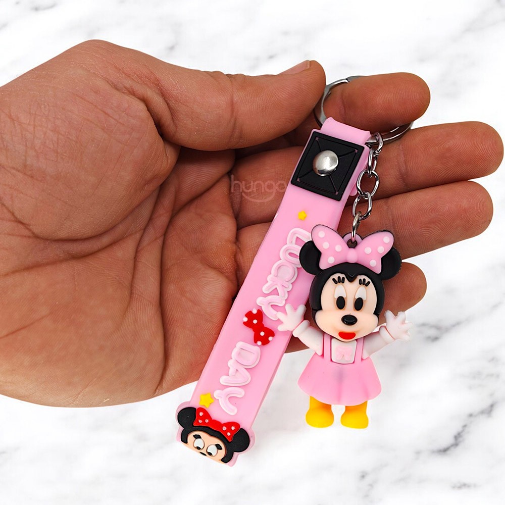 Mickey Mouse Pembe Silikon Anahtarlık