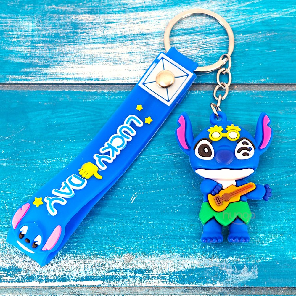 Gitarist Stitch Silikon Anahtarlık