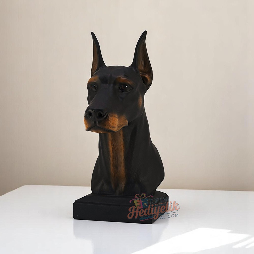 Doberman Büst Köpek Heykeli