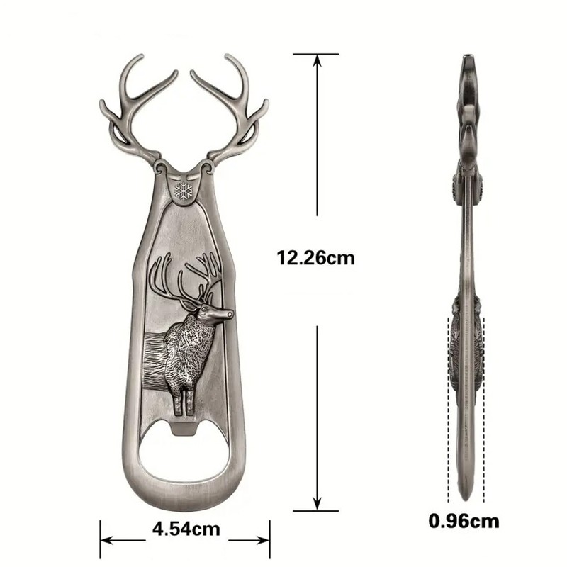 Geyik Tasarımlı Metal Şişe Açacağı